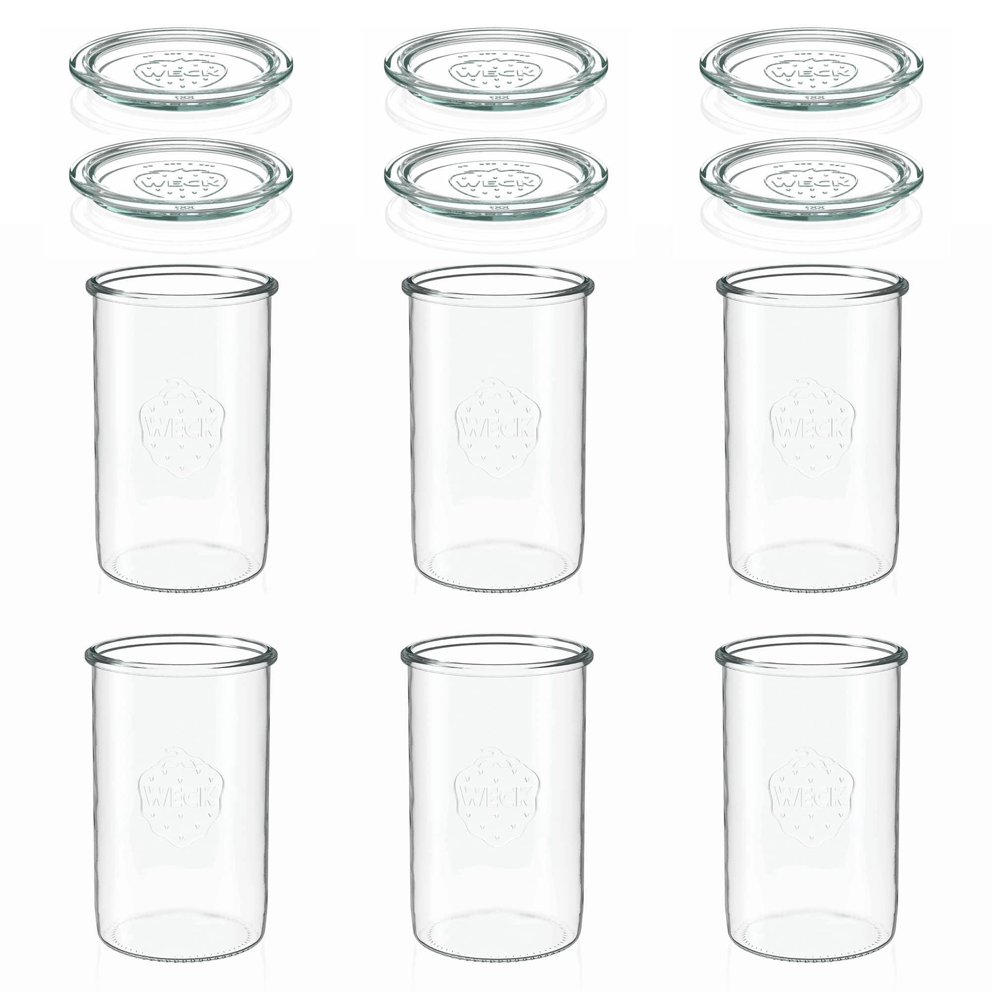 6x 1000 ml WECK-Sturzglas mit Glasdeckel RR 100