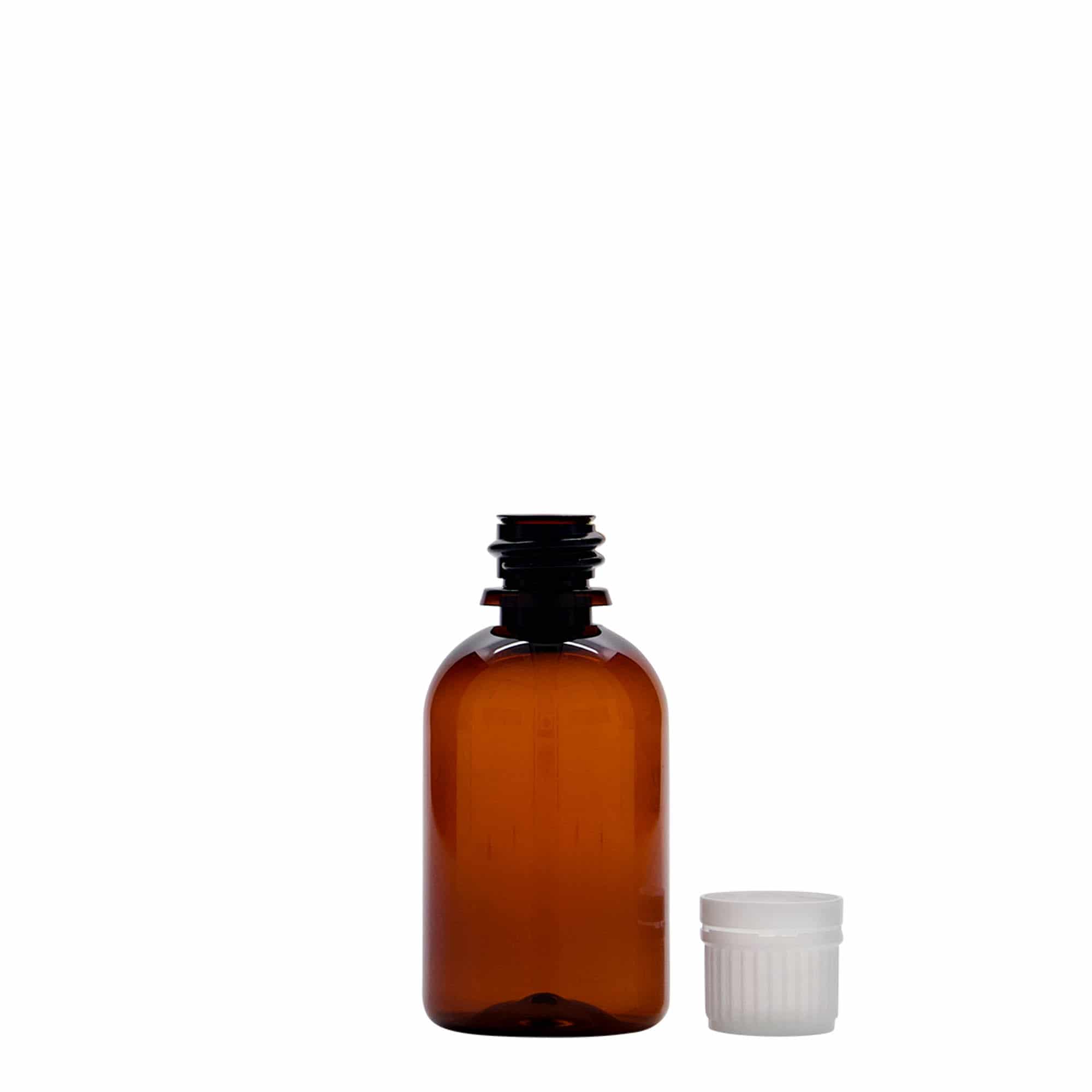 50 ml PET-Medizinflasche «Easy Living», braun, Kunststoff, Mündung: DIN 18