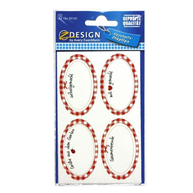 Zweckform Etiketten «Selbstgemacht», oval, Papier, mehrfarbig