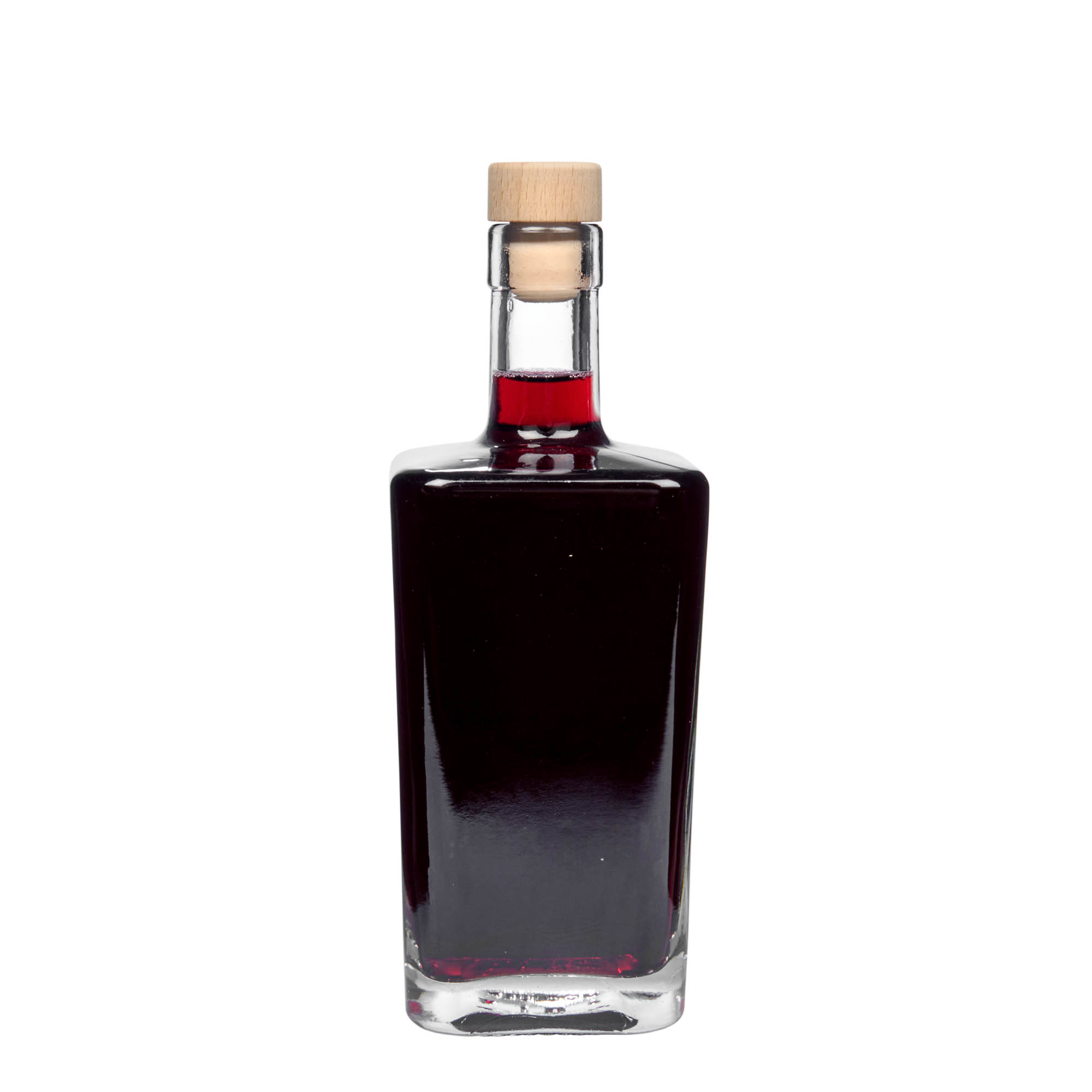 500 ml Glasflasche «Noel», quadratisch, Mündung: Kork