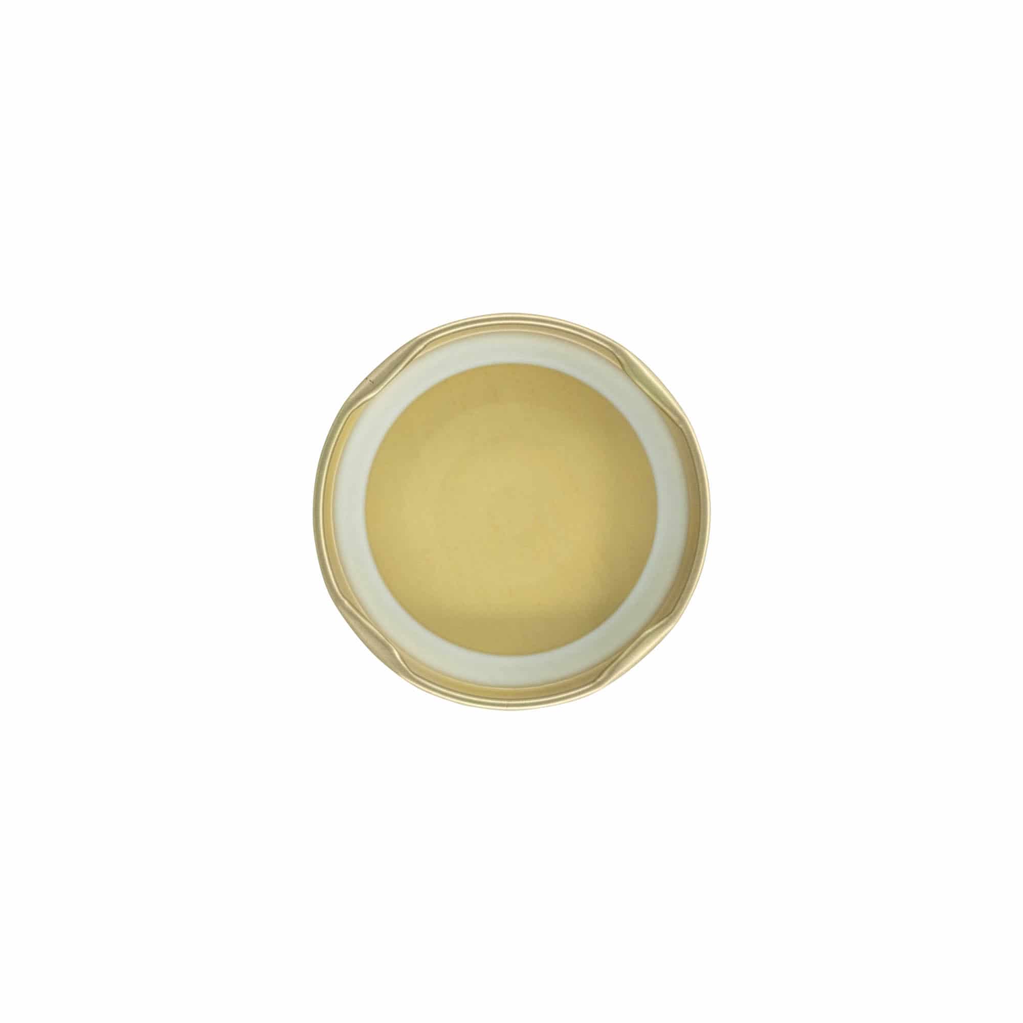 Twist-Off-Deckel, Weißblech, gold, für Mündung: TO 58 Twist-Off-Deckel, Weißblech, gold, für Mündung: TO 58