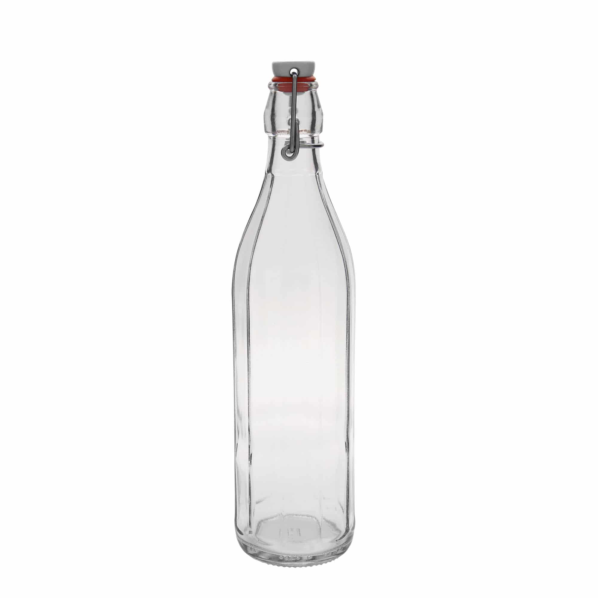 750 ml Glasflasche «Bravo», zehneckig, Mündung: Bügelverschluss