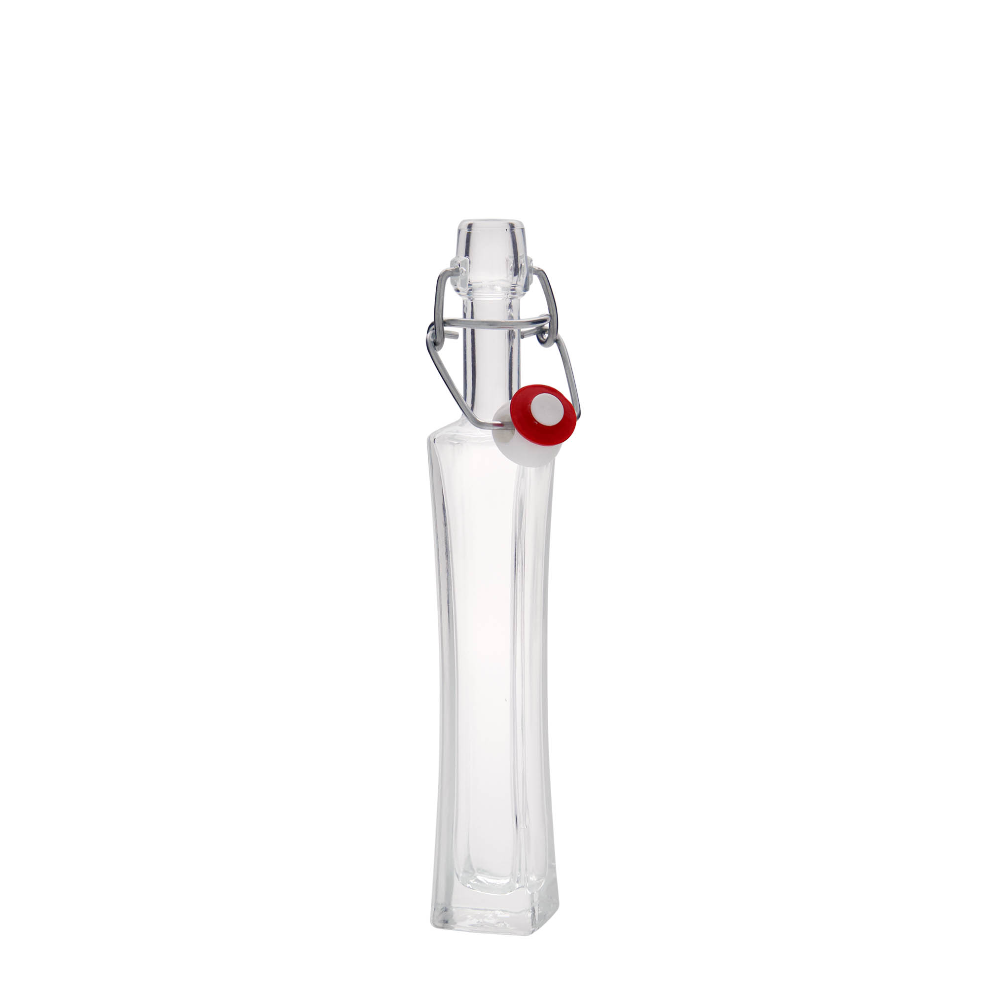 40 ml Glasflasche 'Koko', quadratisch, Mündung: Bügelverschluss 40 ml Glasflasche 'Koko', quadratisch, Mündung: Bügelverschluss