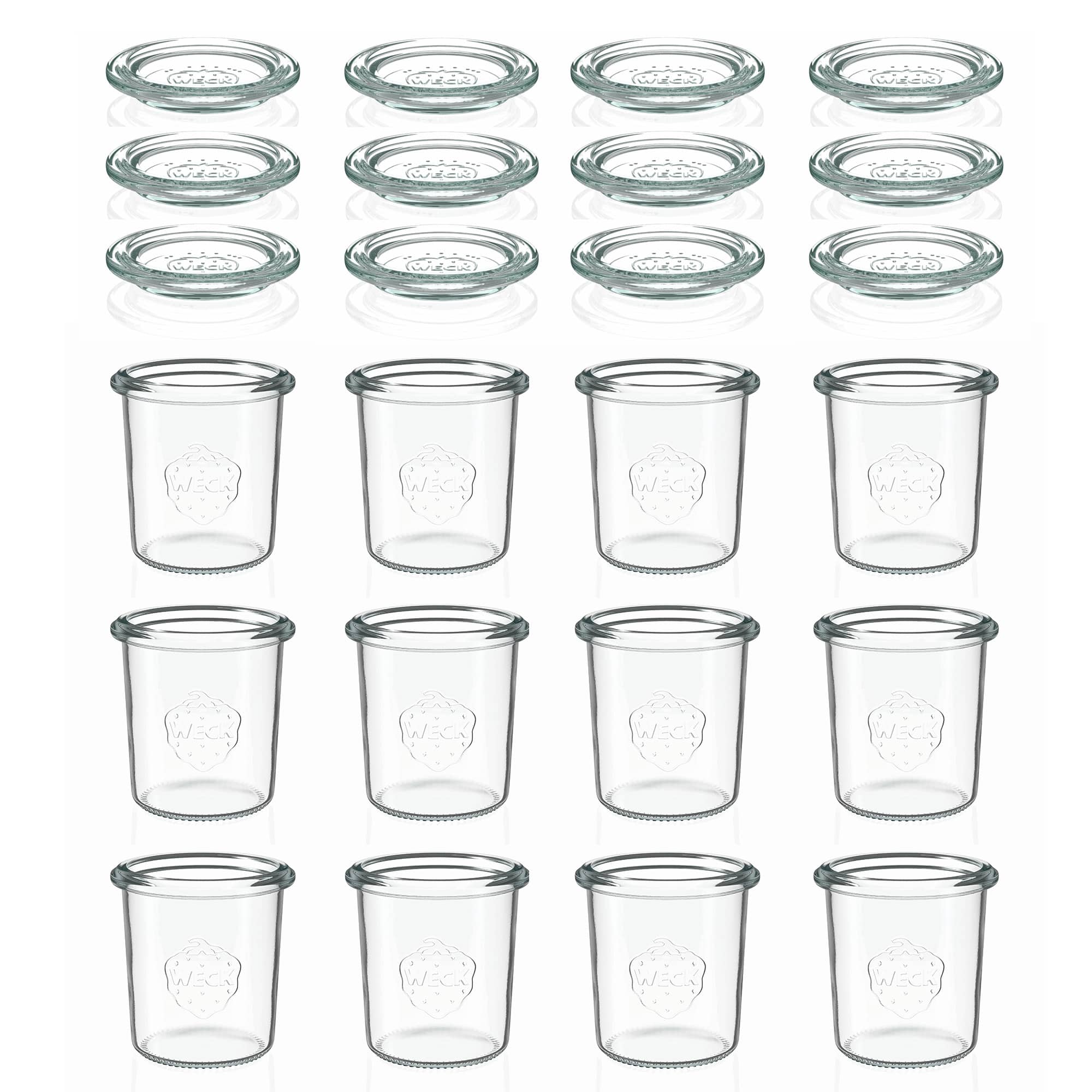 12x 160 ml WECK-Sturzglas mit Glasdeckel RR 60