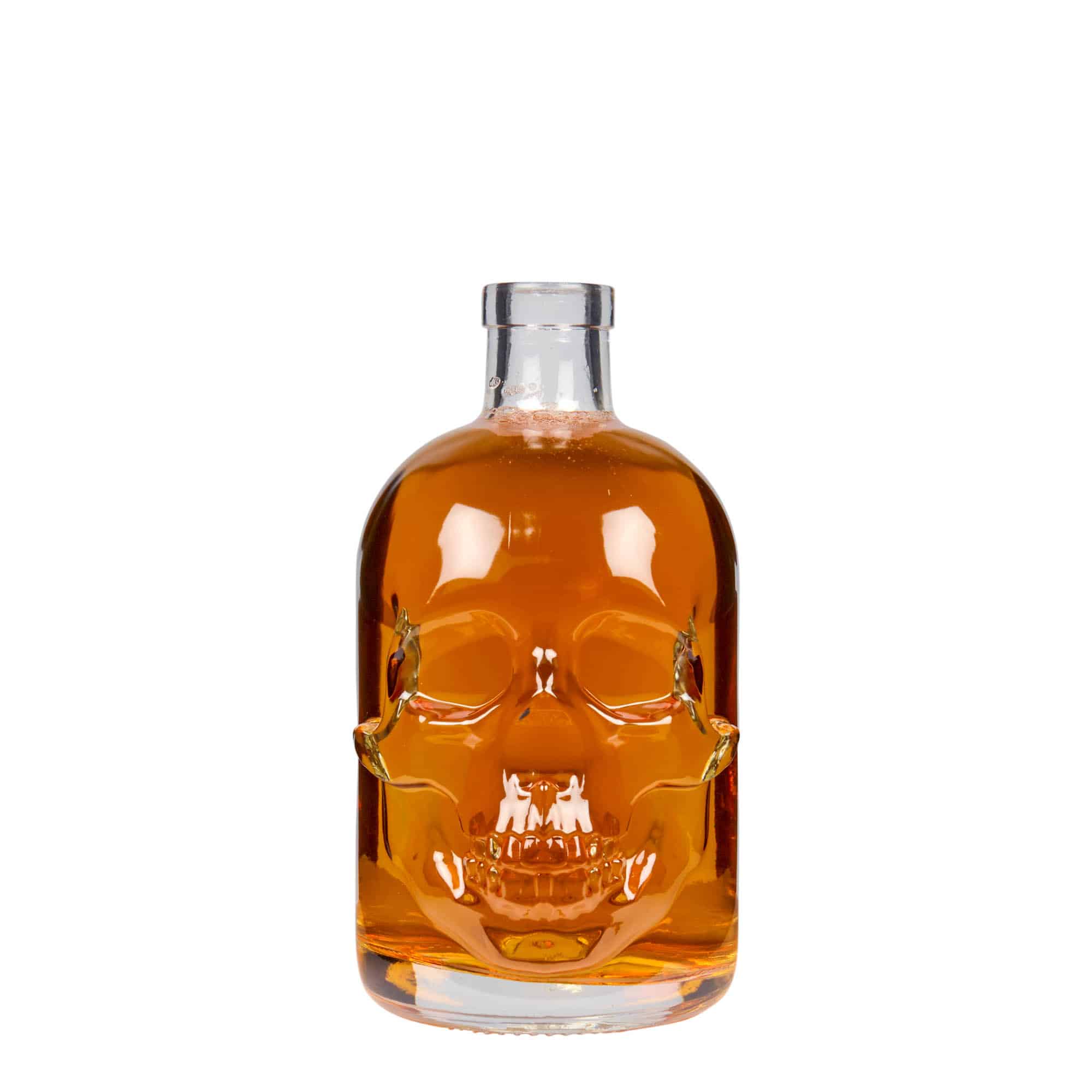 500 ml Glasflasche 'Totenkopf', Mündung: Kork