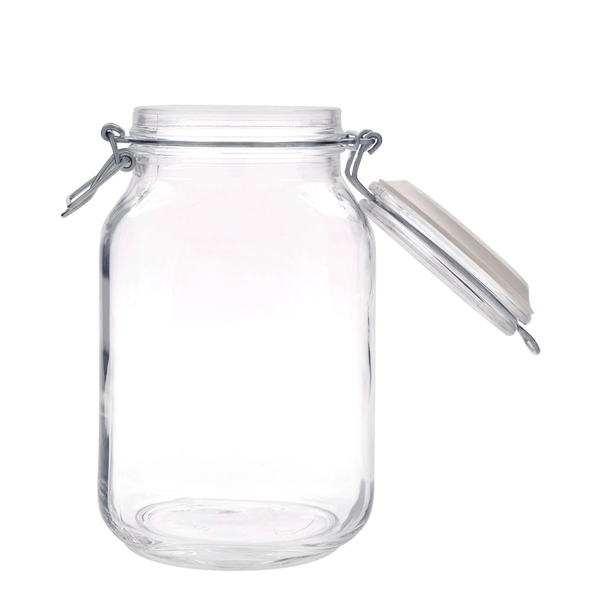 2.000 ml Drahtbügelglas «Fido», quadratisch, Mündung: Drahtbügelverschluss