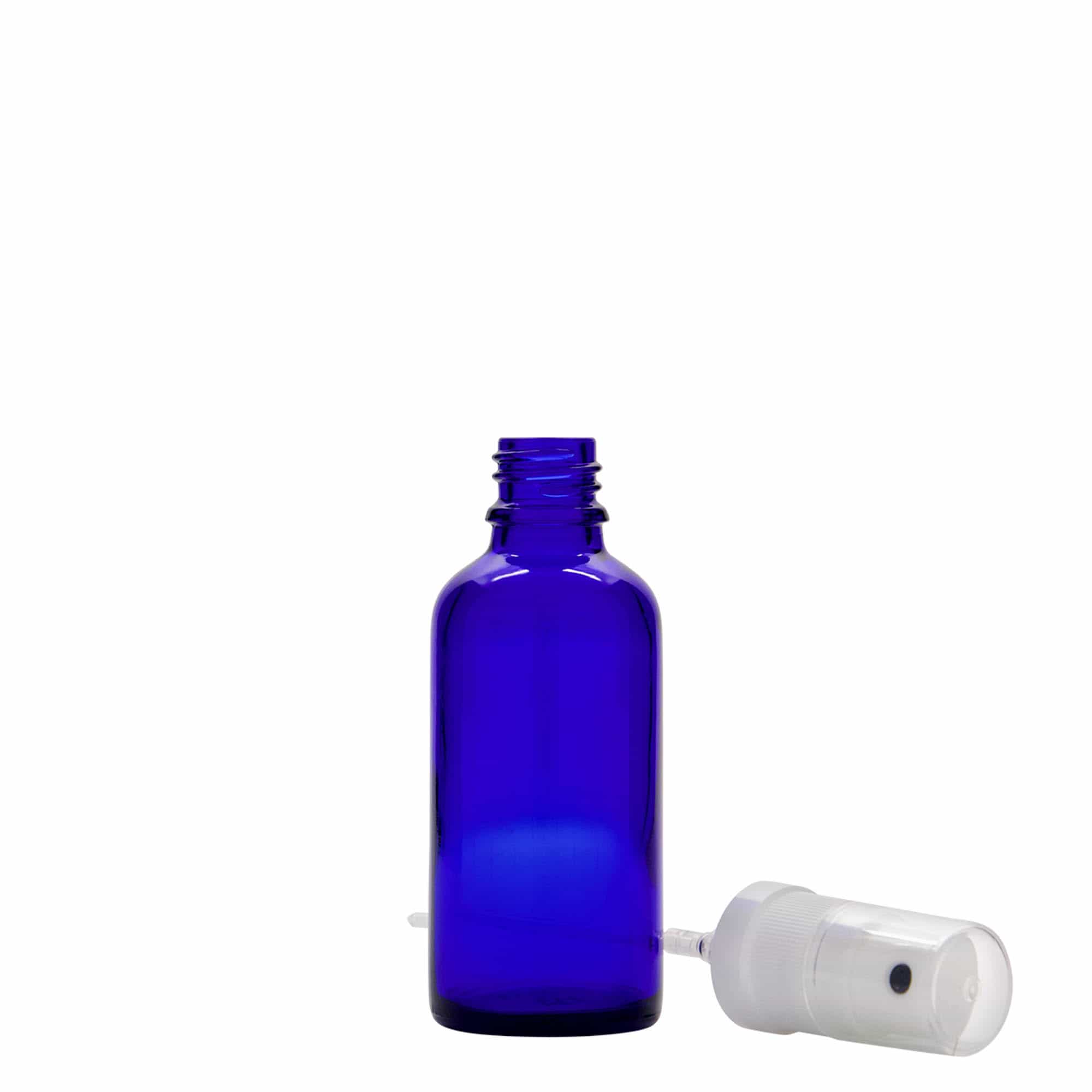 50 ml Sprühflasche Medizin, Glas, royalblau, Mündung: DIN 18 50 ml Sprühflasche Medizin, Glas, royalblau, Mündung: DIN 18