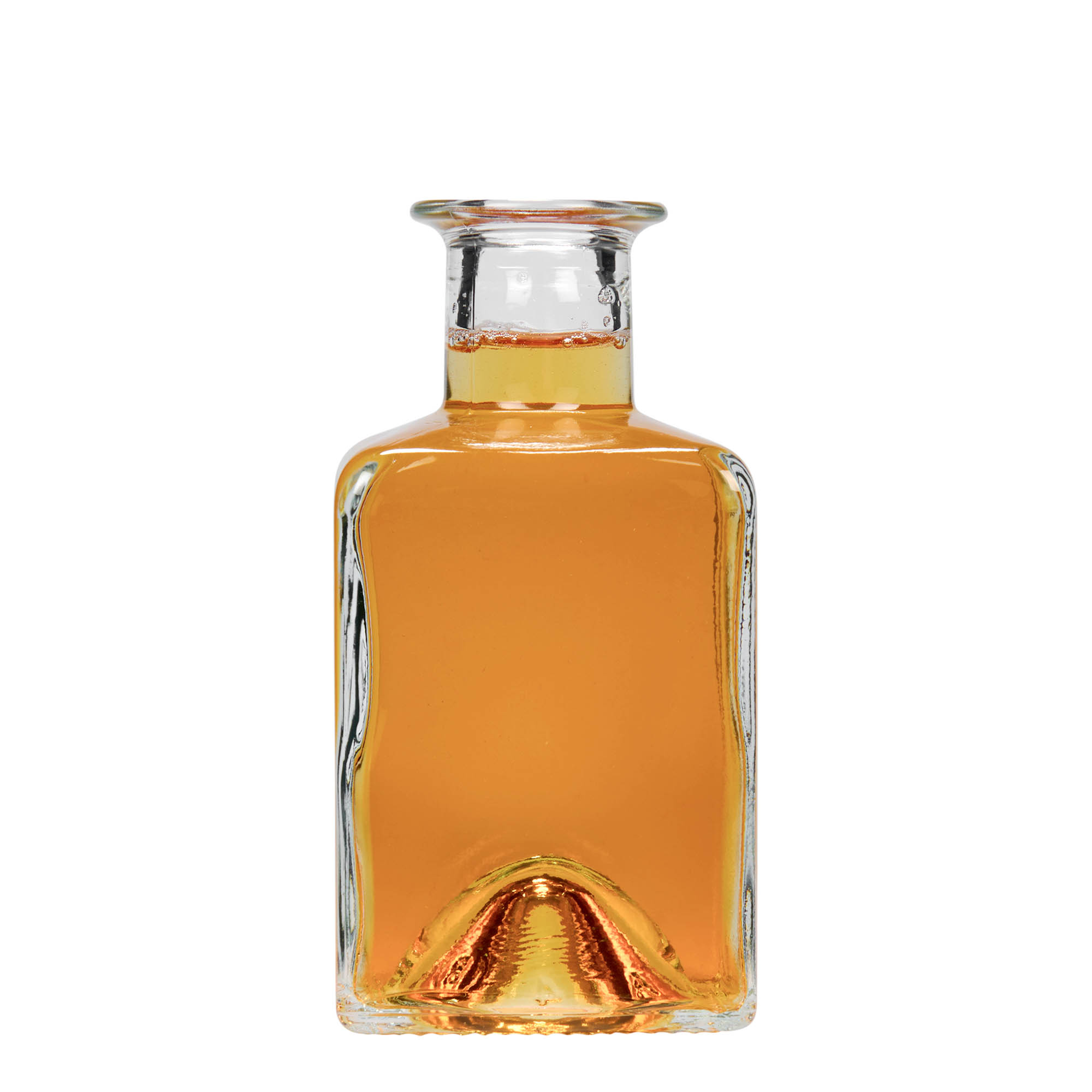 200 ml Glasflasche «Kubica», quadratisch, Mündung: Kork