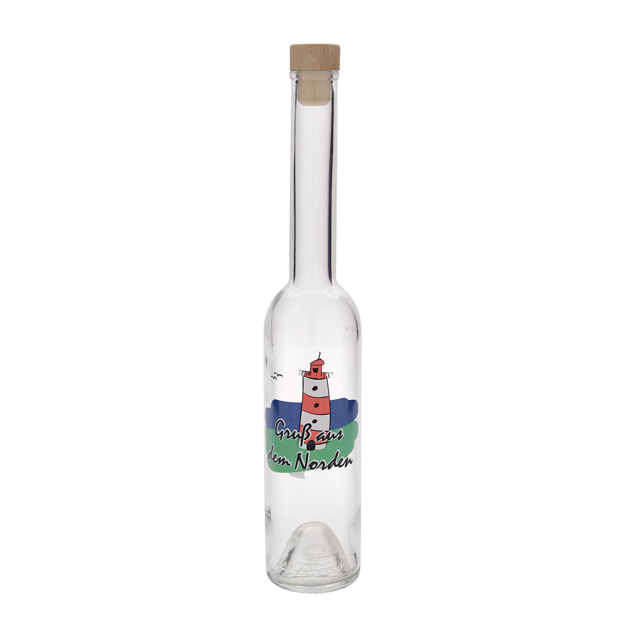 350 ml Glasflasche «Opera», Motiv: Norden, Mündung: Kork