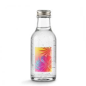 Gasflasche 100 ml Glasflasche gefüllt mit Wasser