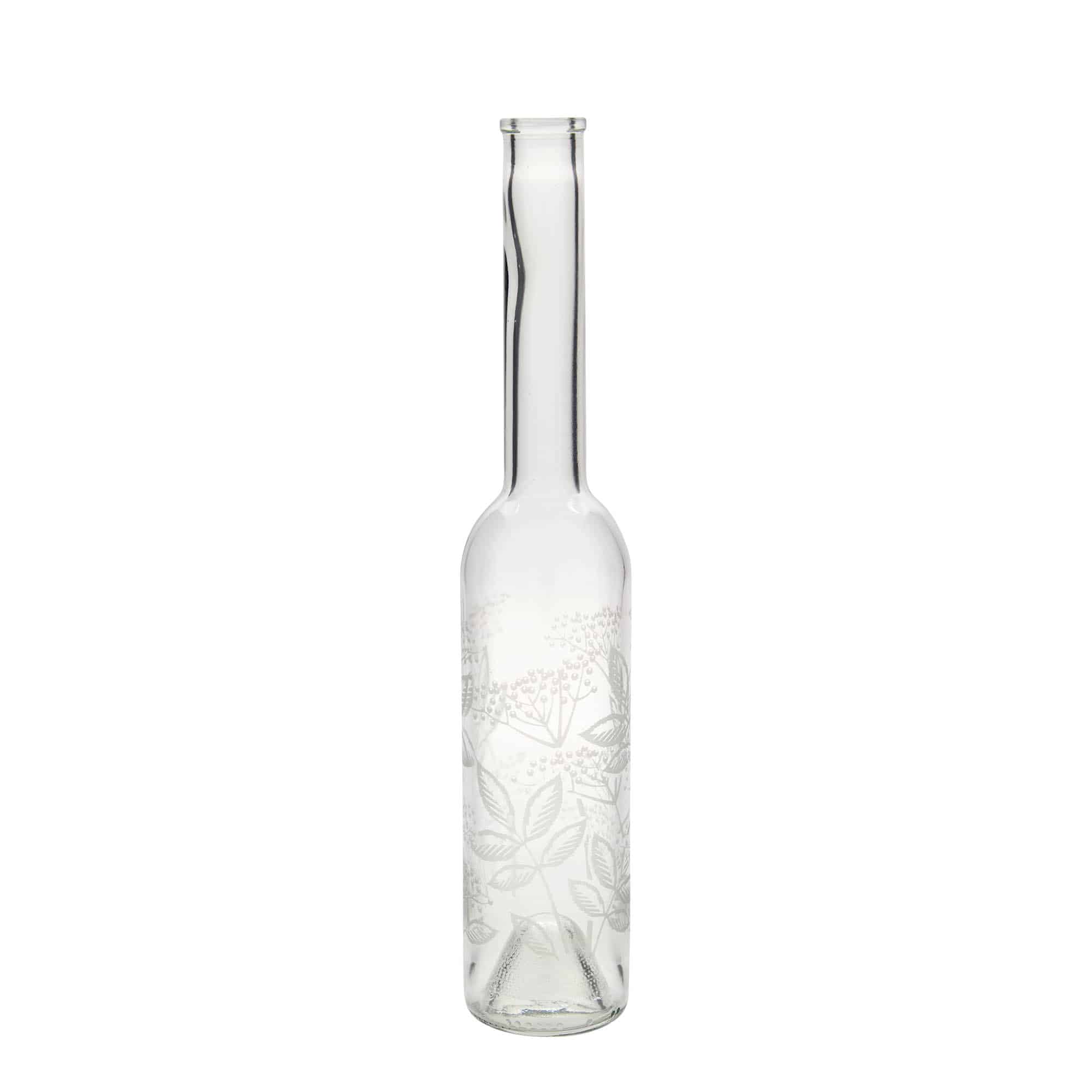 350 ml Glasflasche «Opera», Motiv: Holunder, Mündung: Kork