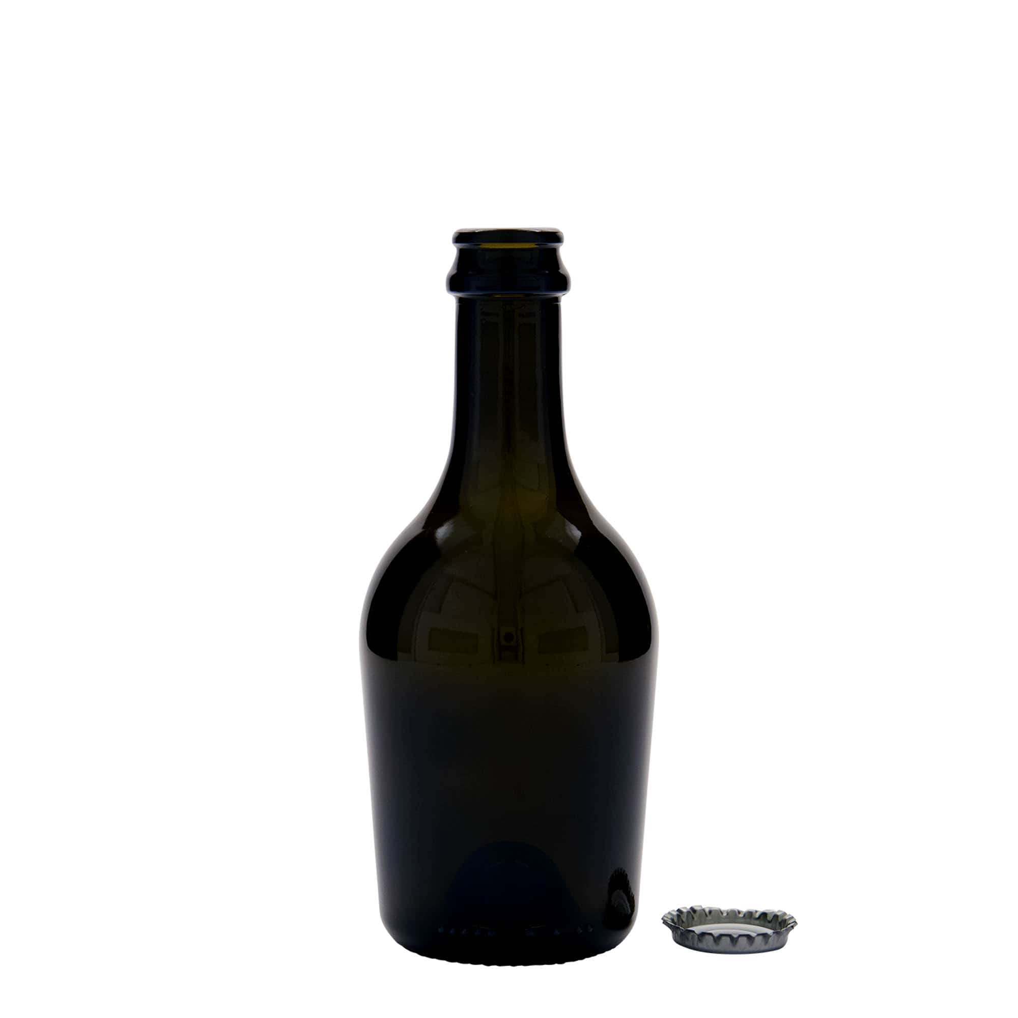 330 ml Bier-/Sektflasche «Butterfly», Glas, antikgrün, Mündung: Kronkorken