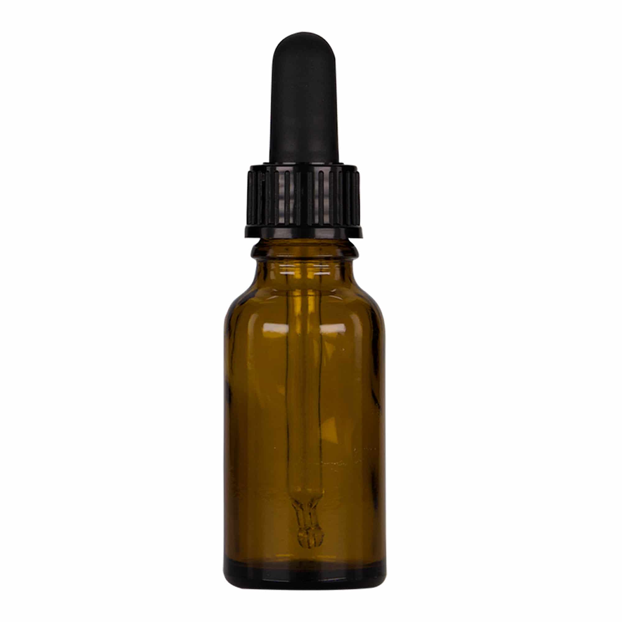 20 ml Pipettenflasche Medizin, Glas, braun-schwarz, Mündung: DIN 18 20 ml Pipettenflasche Medizin, Glas, braun-schwarz, Mündung: DIN 18