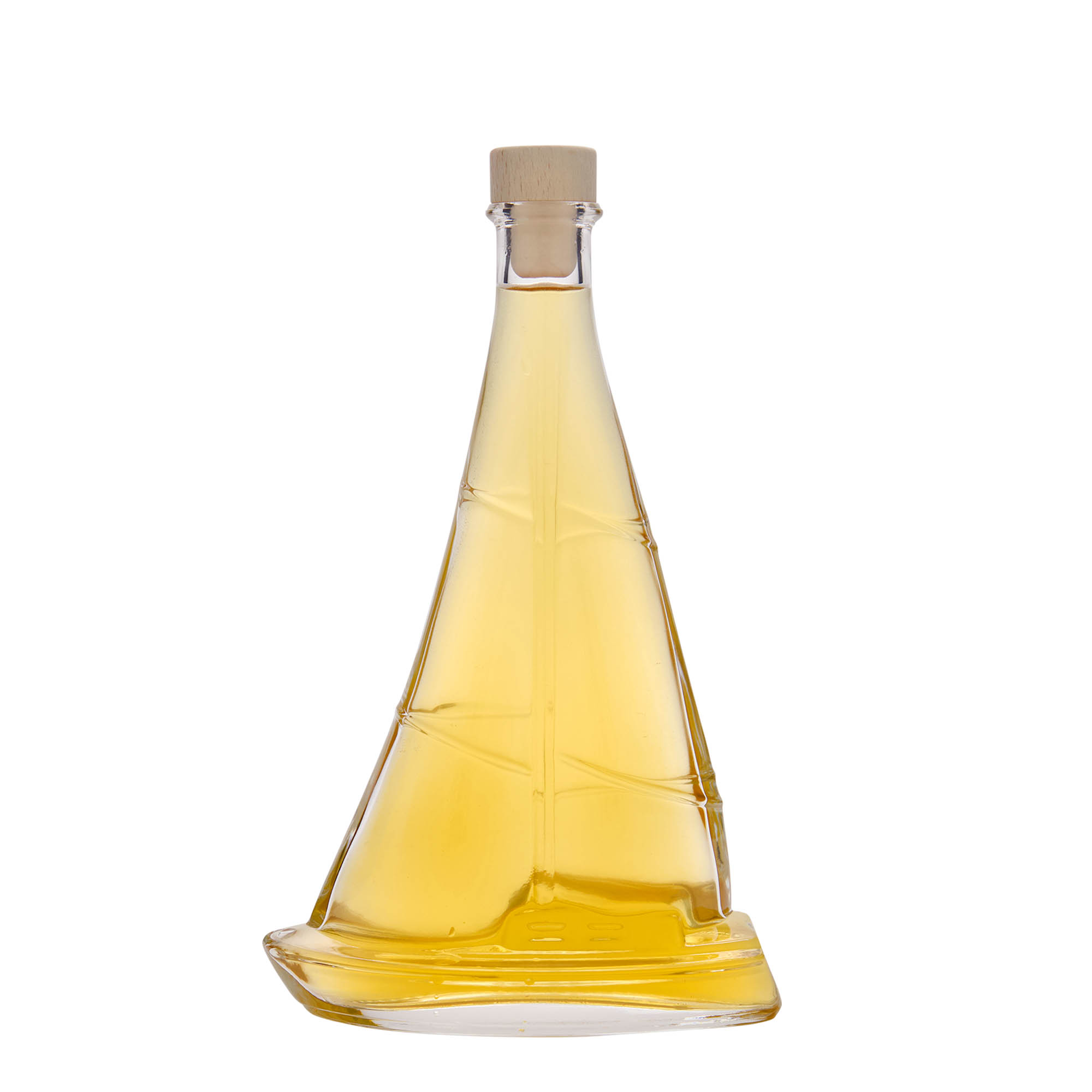 350 ml Glasflasche 'Segelboot', Mündung: Kork 350 ml Glasflasche 'Segelboot', Mündung: Kork
