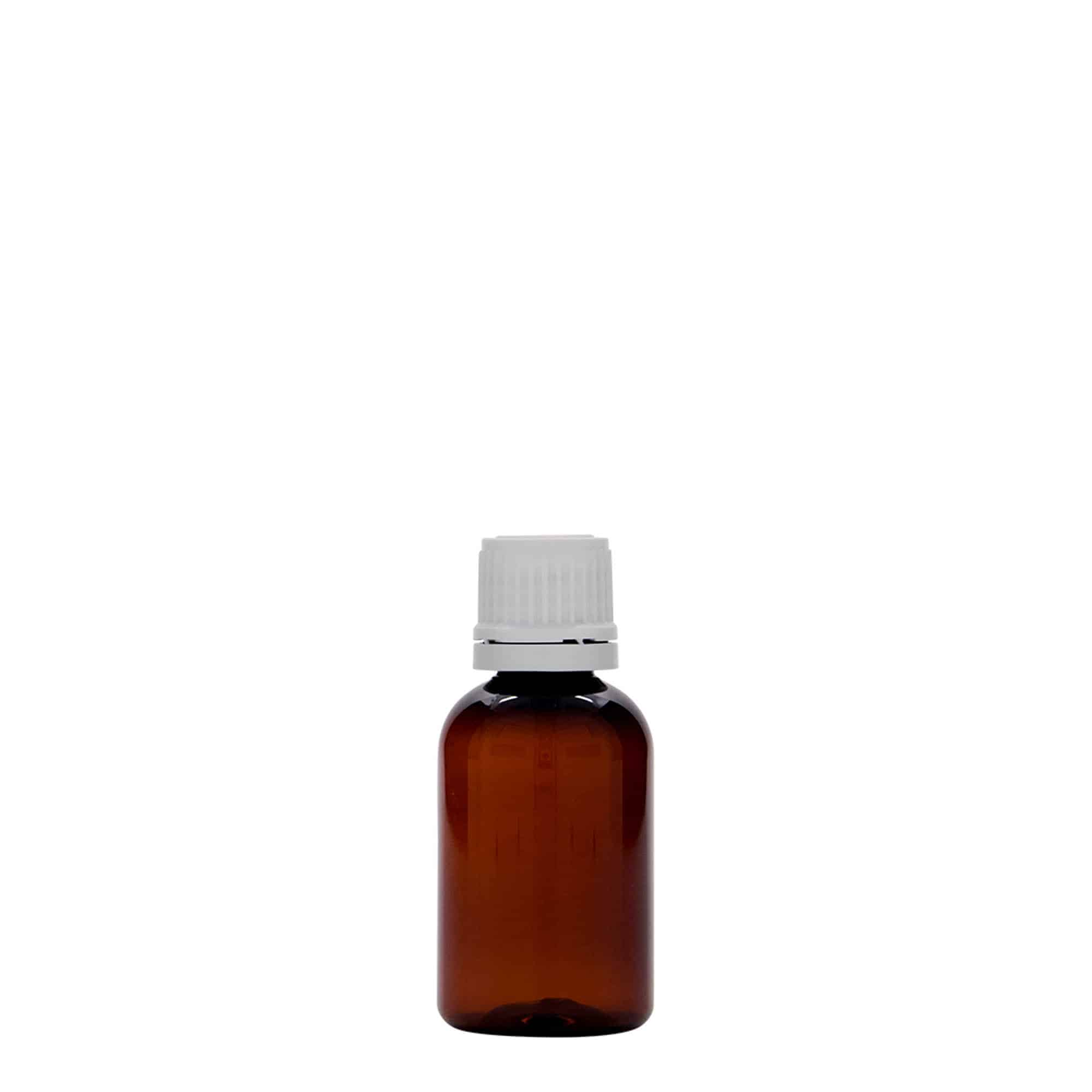 30 ml PET-Medizinflasche «Easy Living», braun, Kunststoff, Mündung: DIN 18