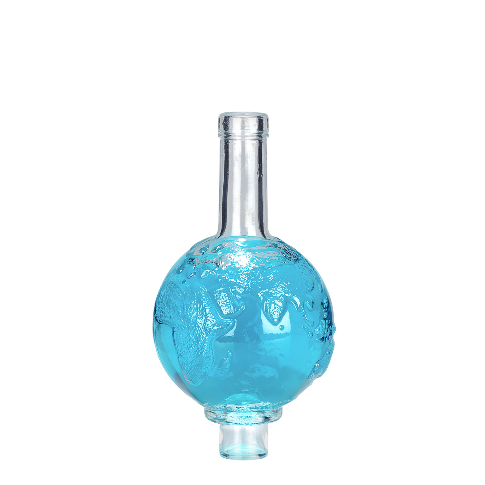 500 ml Glasflasche 'Globus', Mündung: Kork 500 ml Glasflasche 'Globus', Mündung: Kork