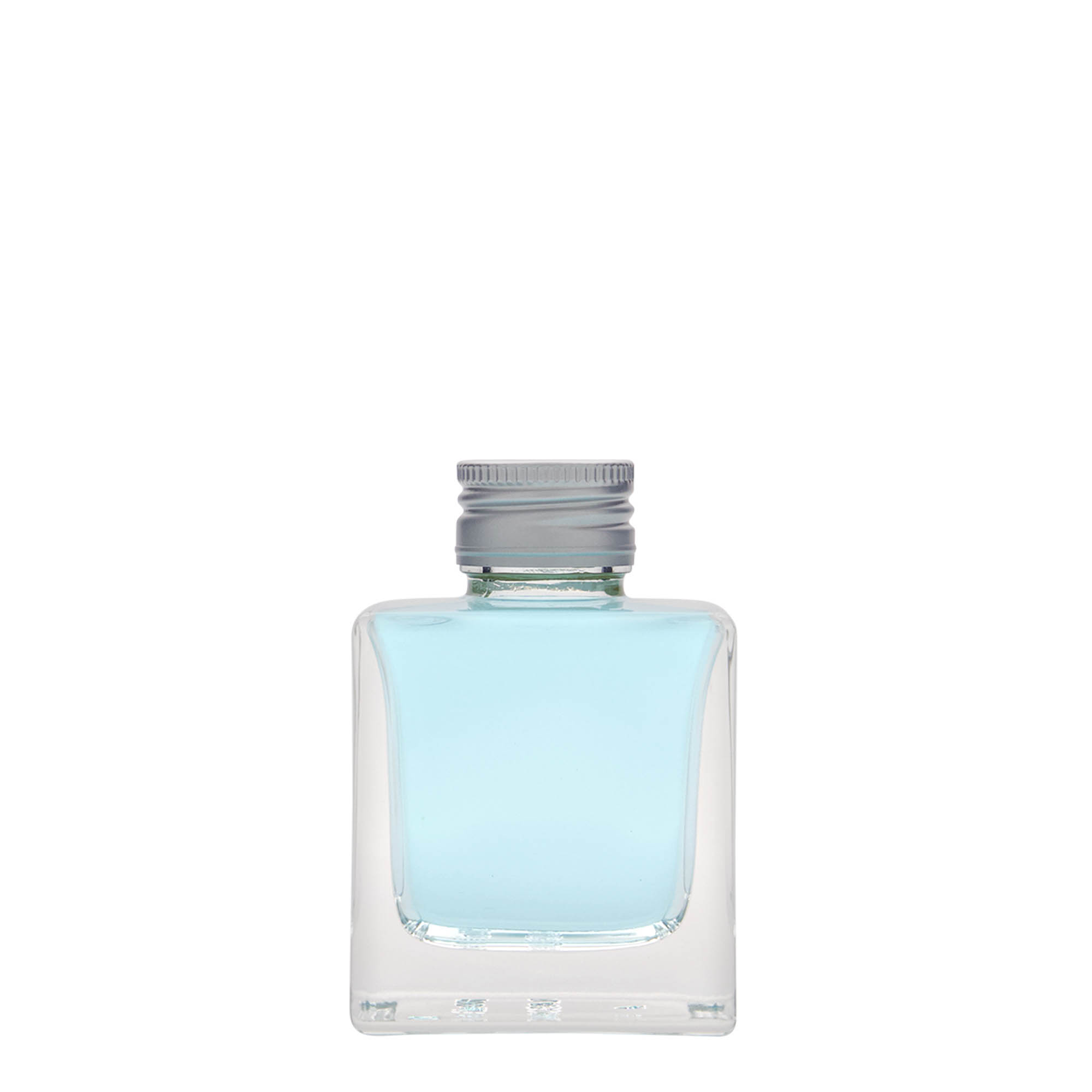 100 ml Glasflasche 'Cube', quadratisch, Mündung: PP 28