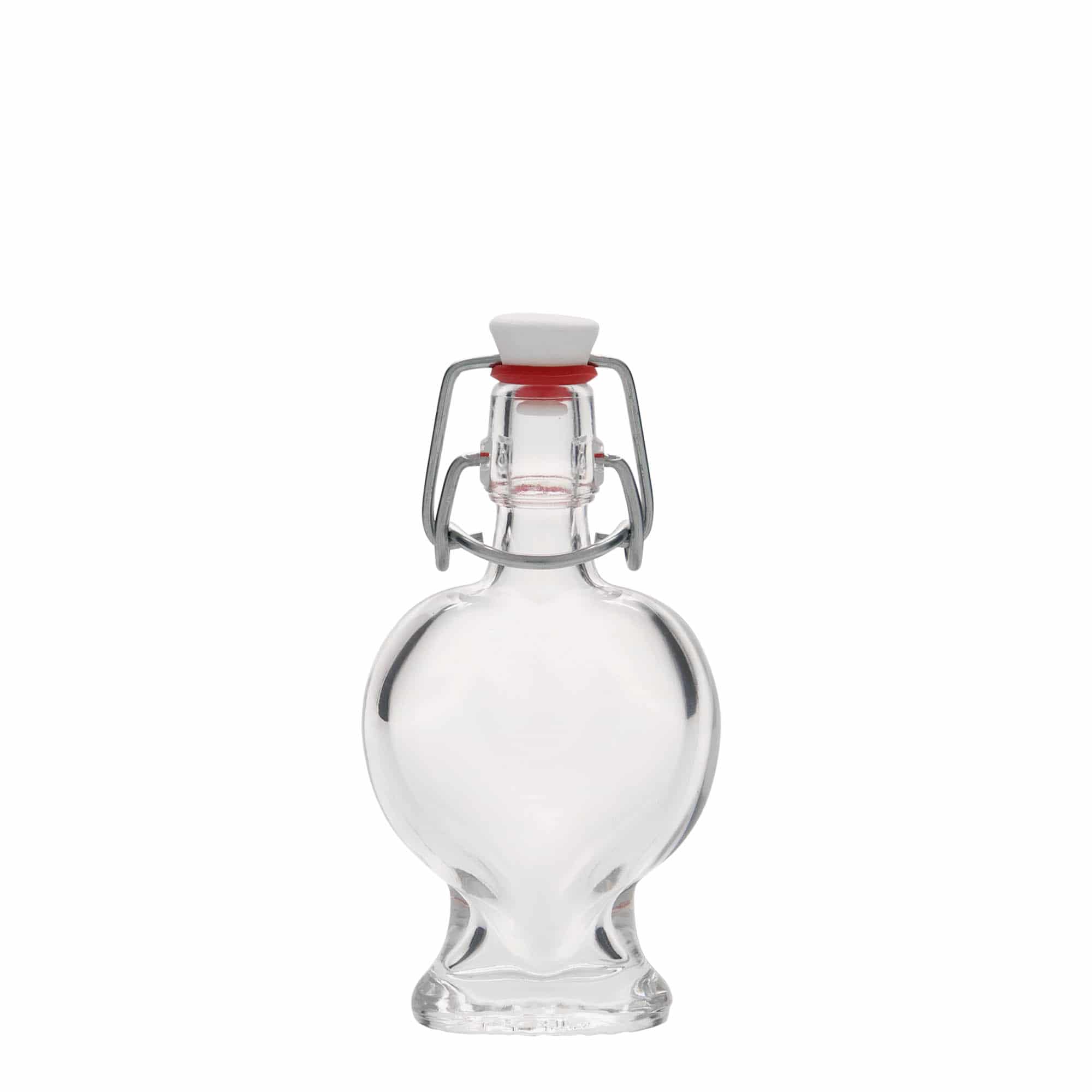40 ml Glasflasche «Herz», Mündung: Bügelverschluss
