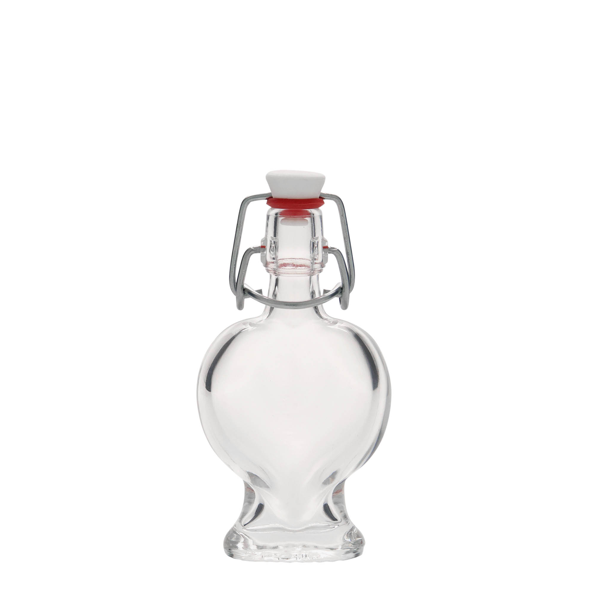 40 ml Glasflasche «Herz», Mündung: Bügelverschluss