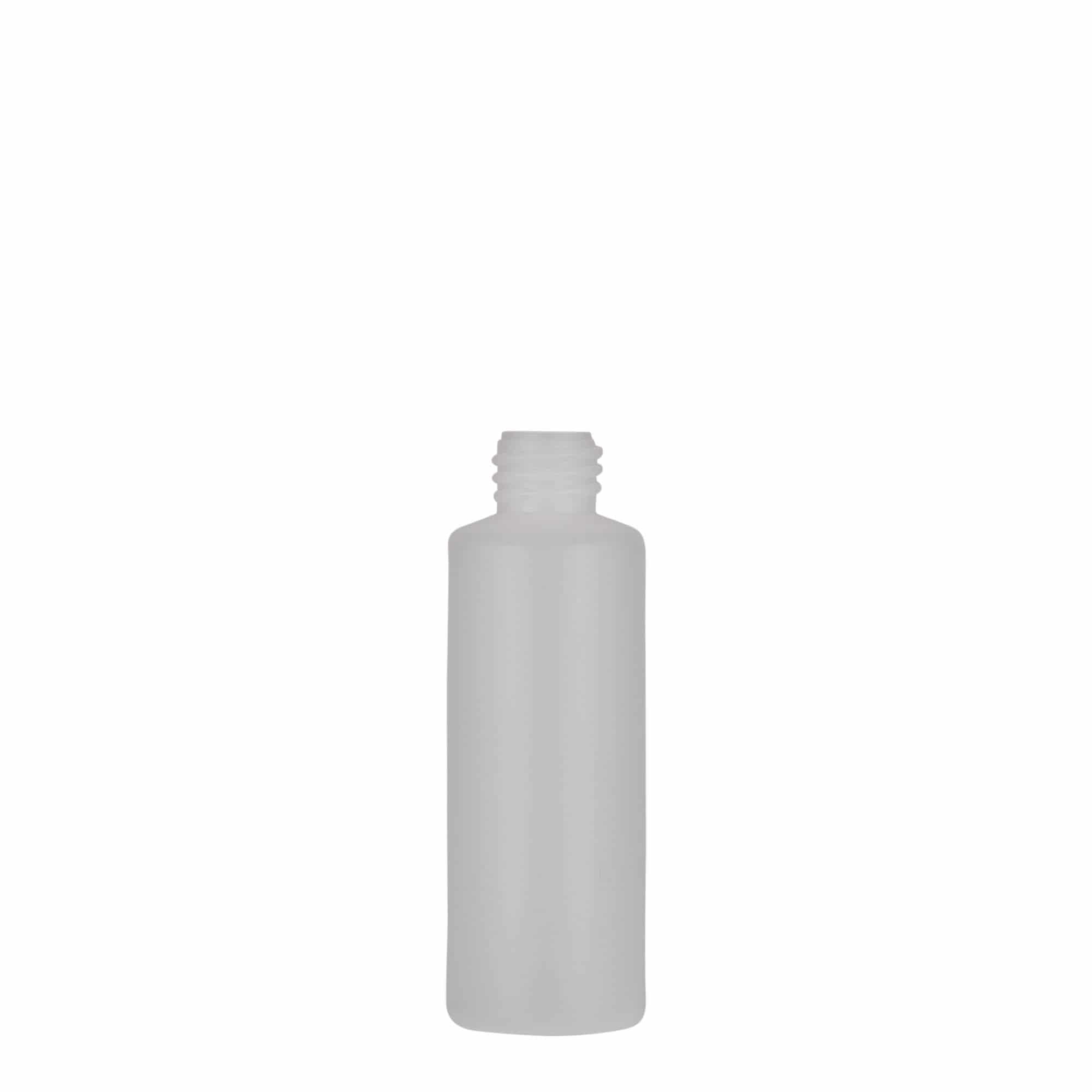50 ml Rundflasche, PE-Kunststoff, natur, Mündung: Schraubverschluss 50 ml Rundflasche, PE-Kunststoff, natur, Mündung: Schraubverschluss