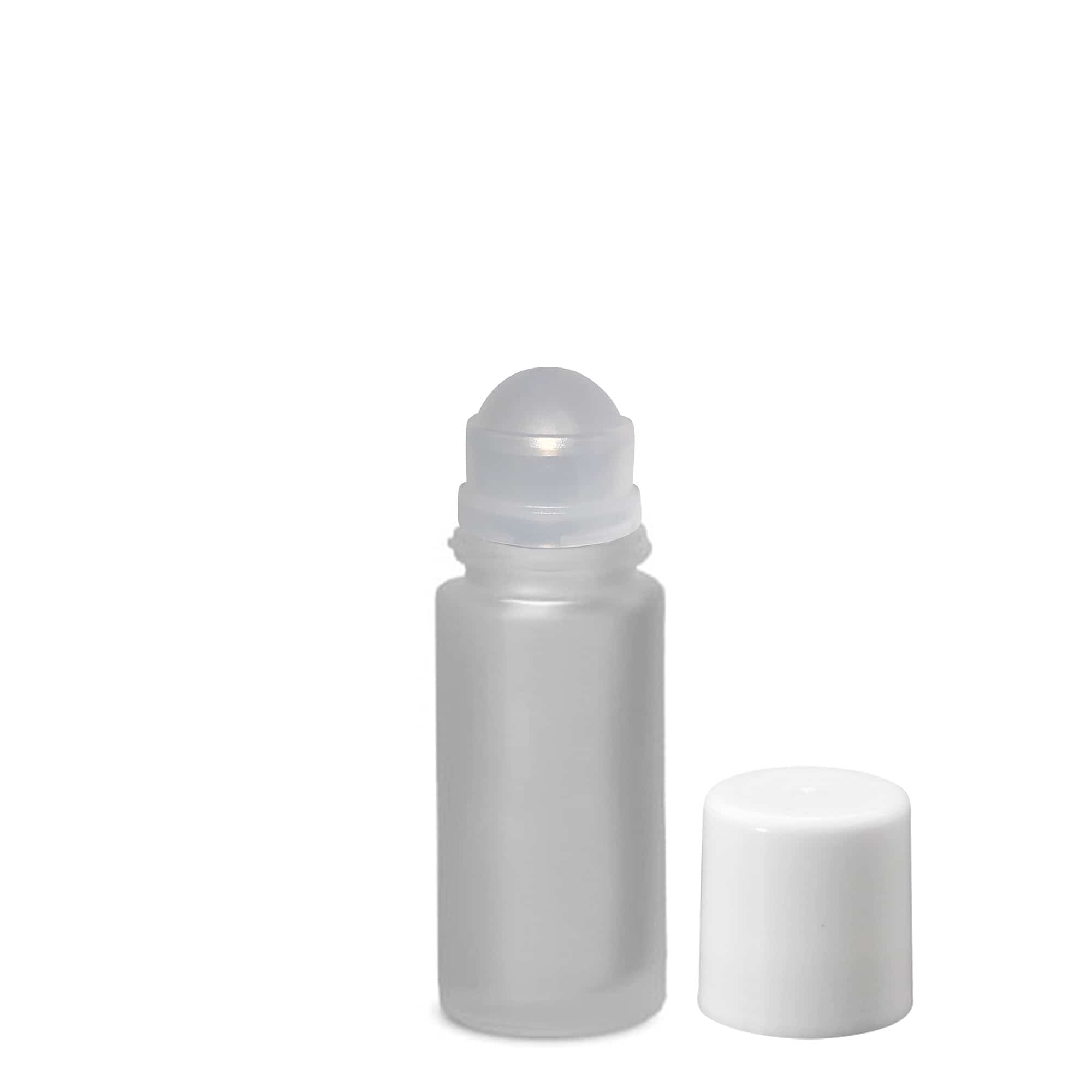 50 ml Roll-On-Flasche, Glas, geeist, Mündung: Schraubverschluss