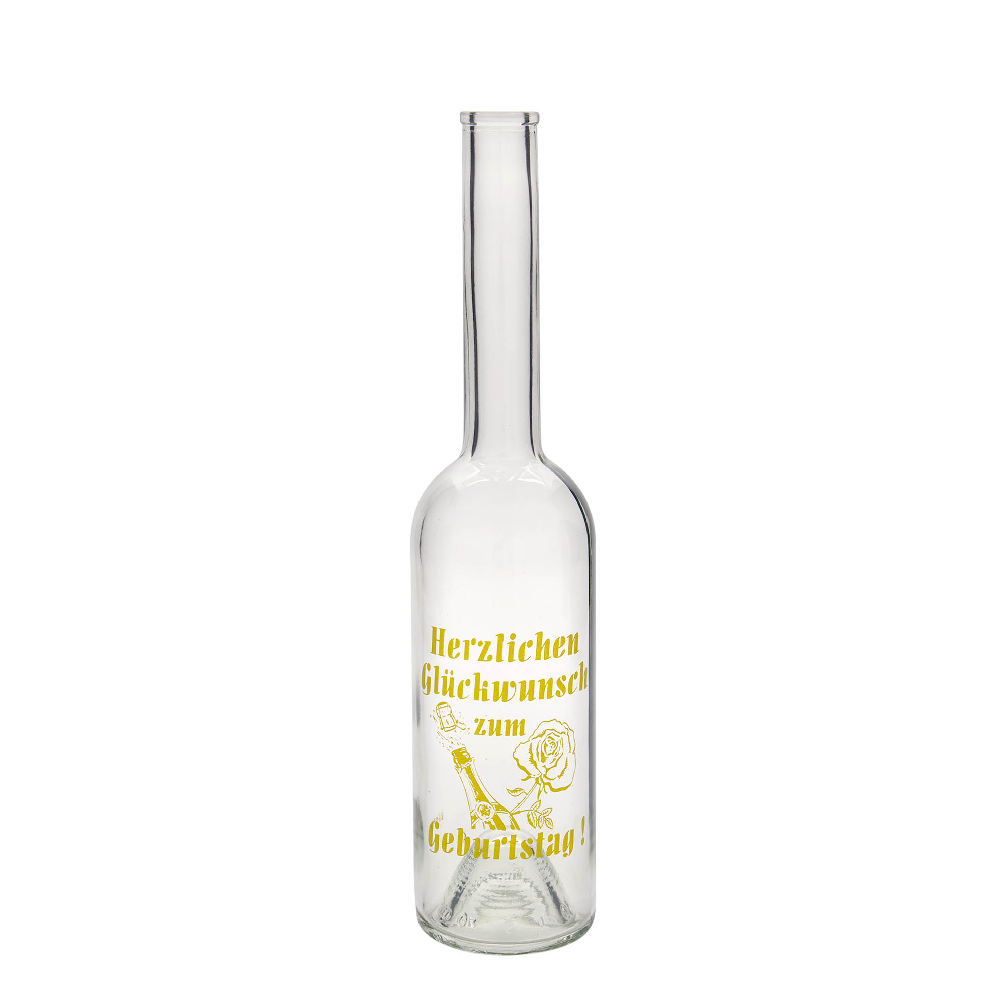 500 ml Glasflasche 'Opera', Motiv: Apple, Mündung: Kork 500 ml Glasflasche 'Opera', Motiv: Apple, Mündung: Kork