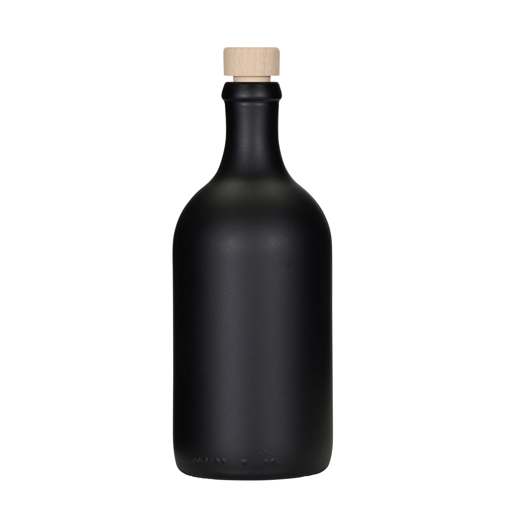 500 ml Glasflasche 'Ginevra Leggera', schwarz, Mündung: Kork