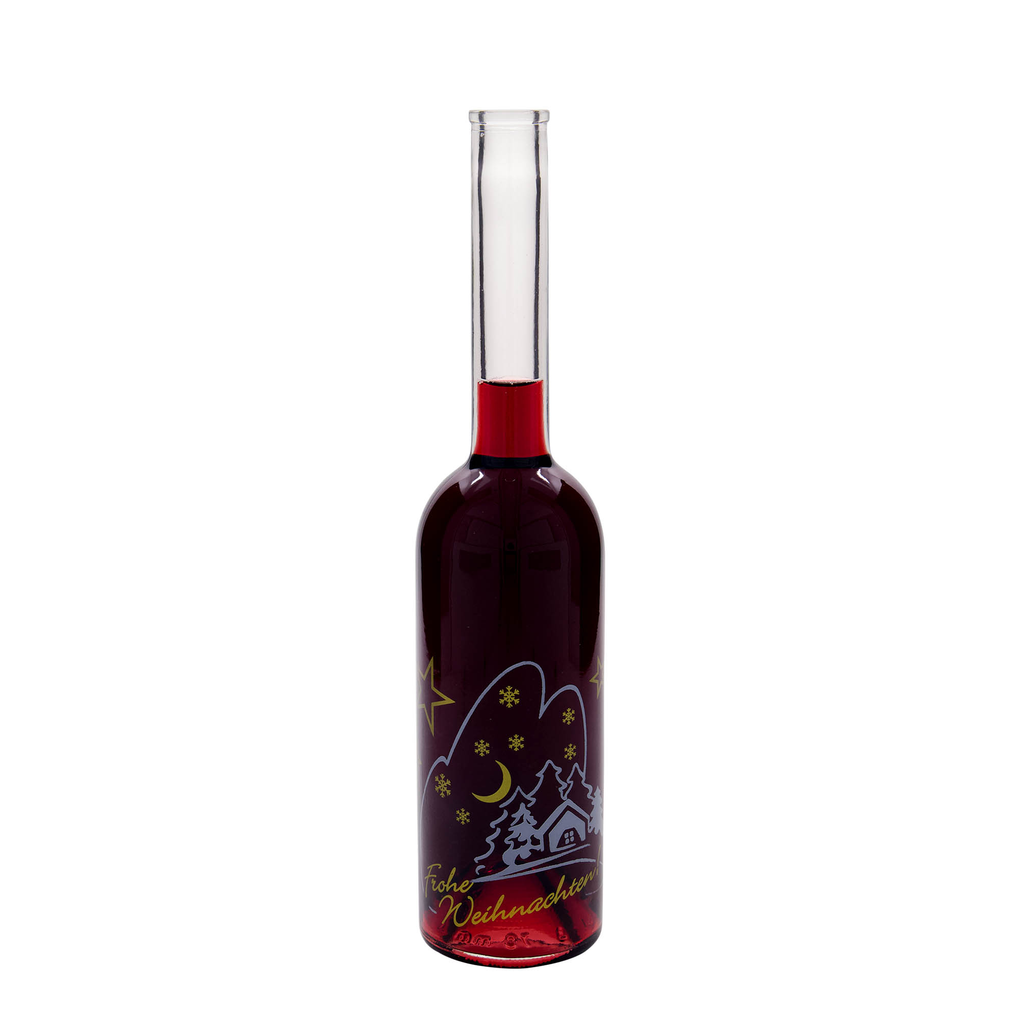 500 ml Glasflasche 'Opera', Motiv: Weihnachtsidylle, Mündung: Kork 500 ml Glasflasche 'Opera', Motiv: Weihnachtsidylle, Mündung: Kork