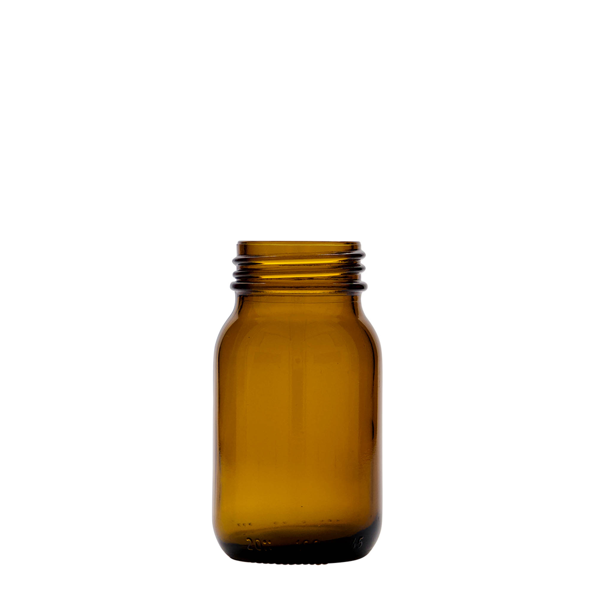 100 ml Weithalsglas, braun, Mündung: DIN 40 100 ml Weithalsglas, braun, Mündung: DIN 40