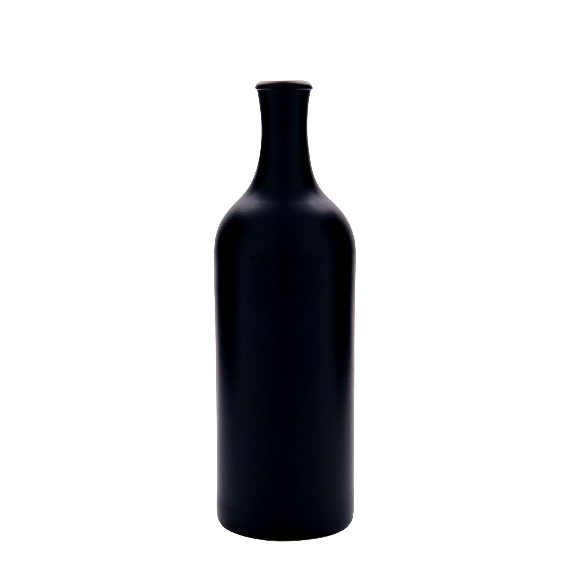 750 ml Tonkrug Langhals, Steinzeug, schwarz, Mündung: Kork 750 ml Tonkrug Langhals, Steinzeug, schwarz, Mündung: Kork