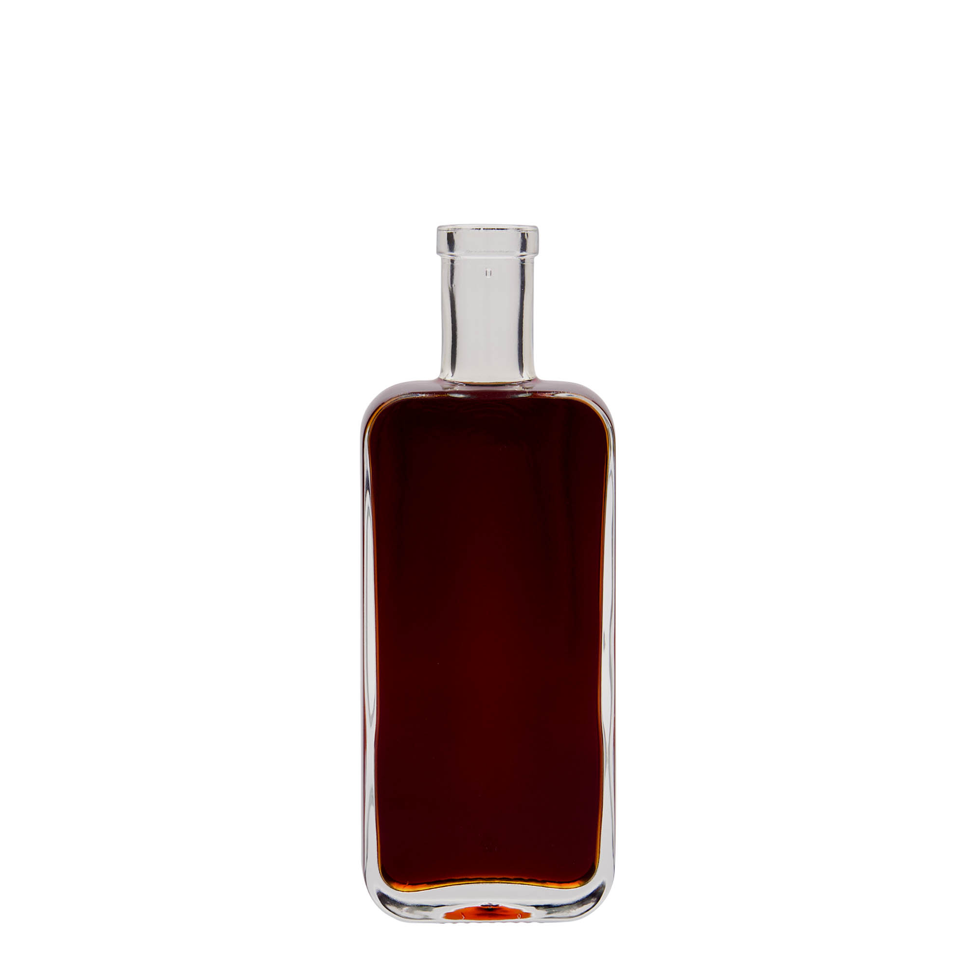 200 ml Glasflasche 'Nice', rechteckig, Mündung: Kork