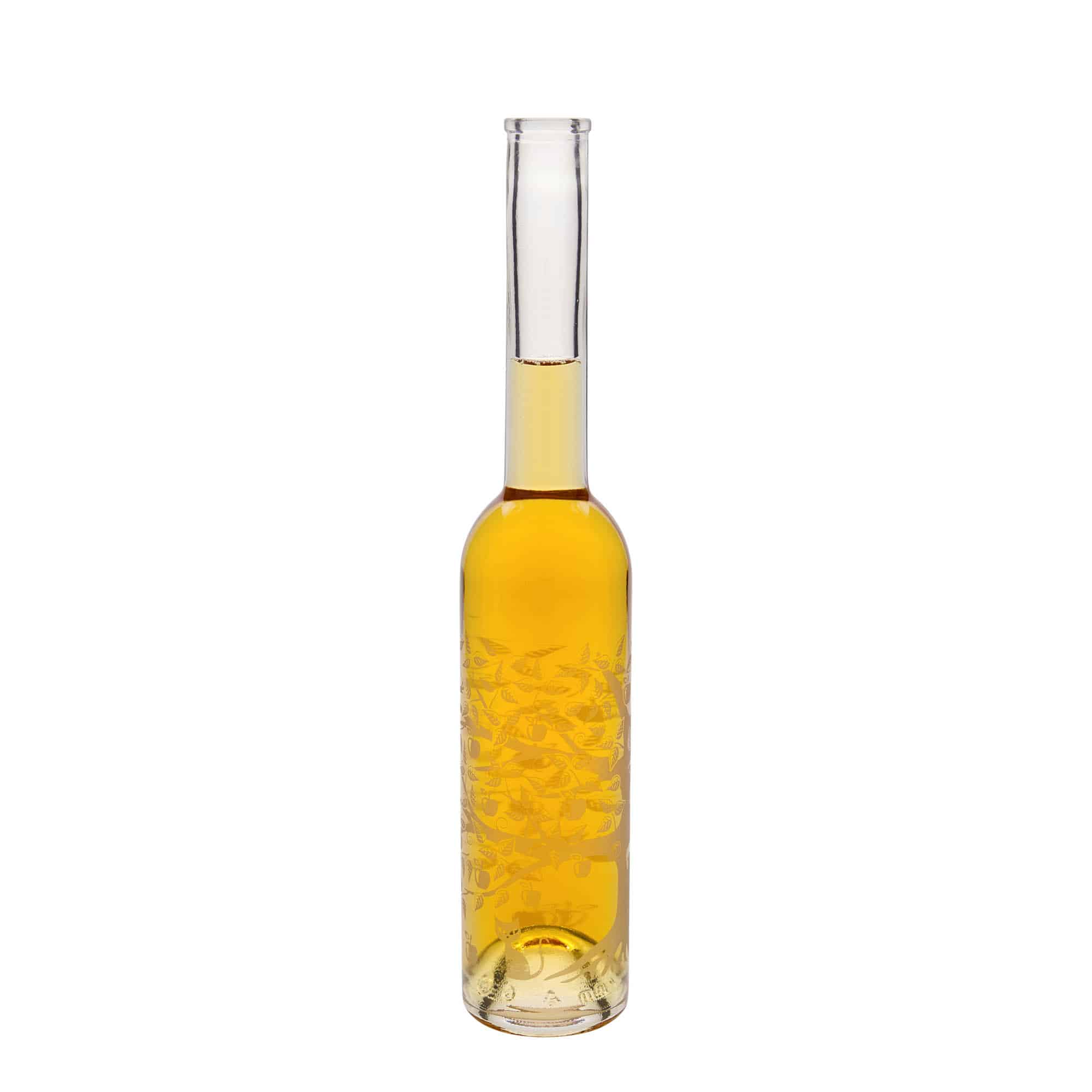 350 ml Glasflasche «Opera», Motiv: Apfelbaum, Mündung: Kork