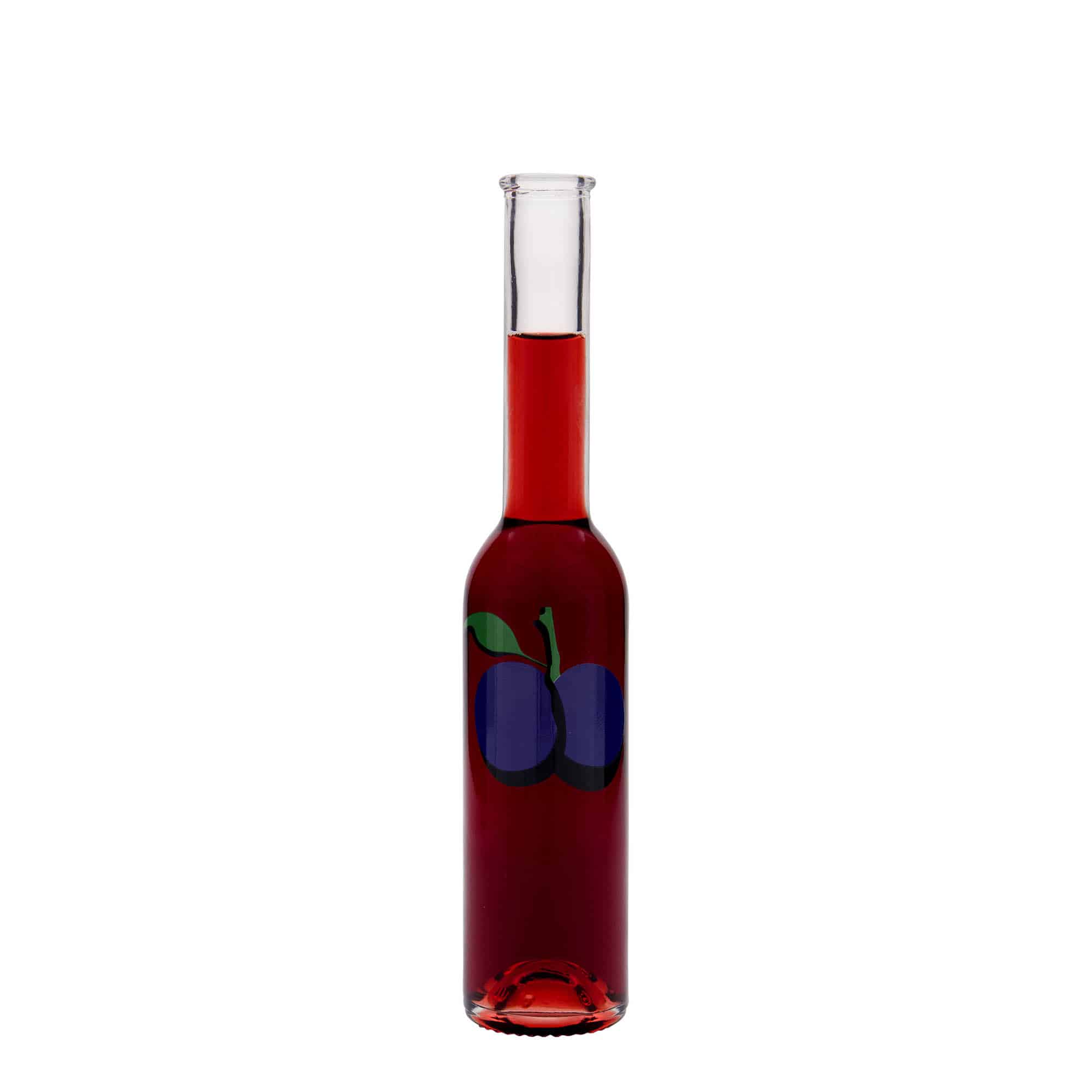 200 ml Glasflasche 'Opera', Motiv: Pflaume, Mündung: Kork