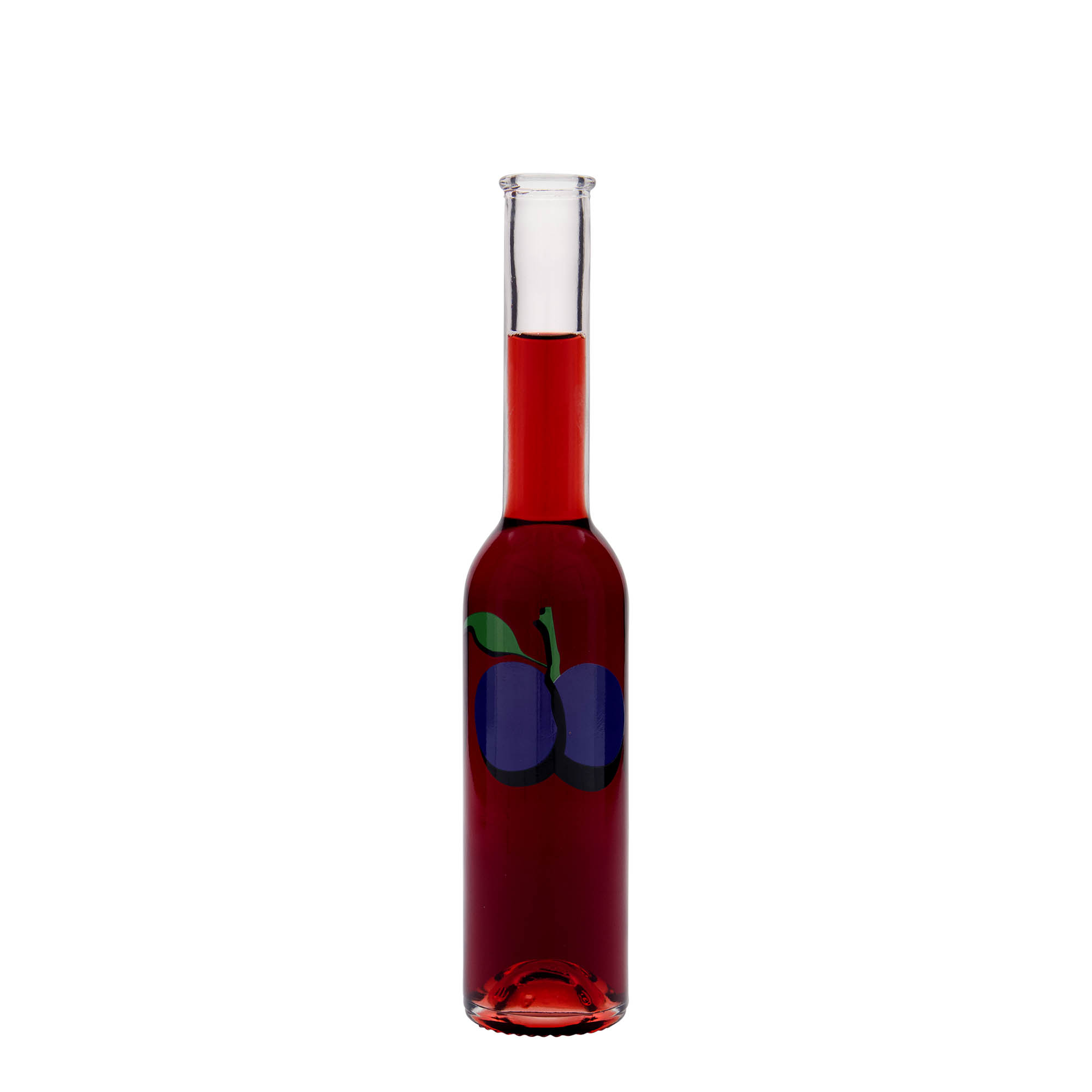 200 ml Glasflasche 'Opera', Motiv: Pflaume, Mündung: Kork 200 ml Glasflasche 'Opera', Motiv: Pflaume, Mündung: Kork