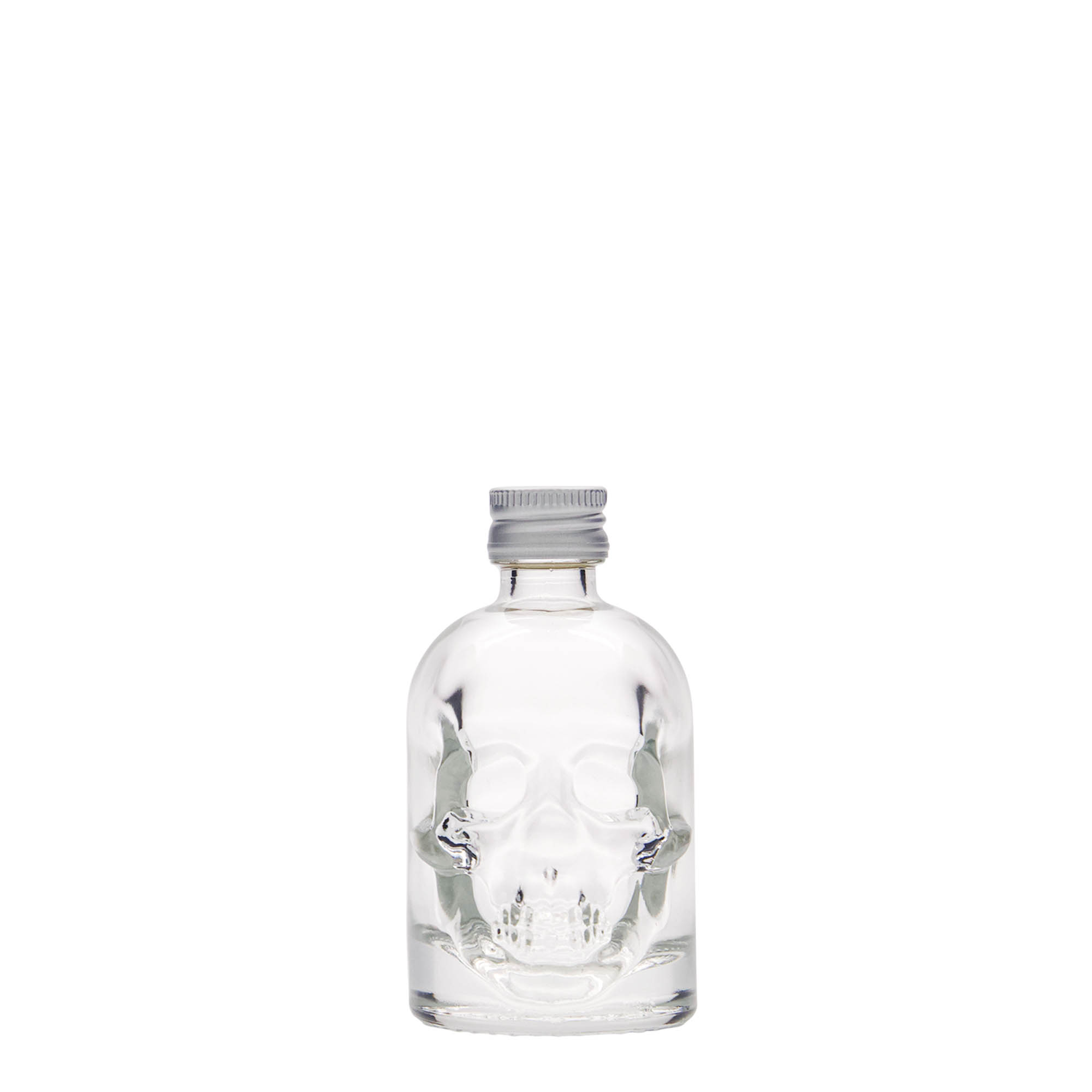 50 ml Glasflasche «Totenkopf», Mündung: PP 18