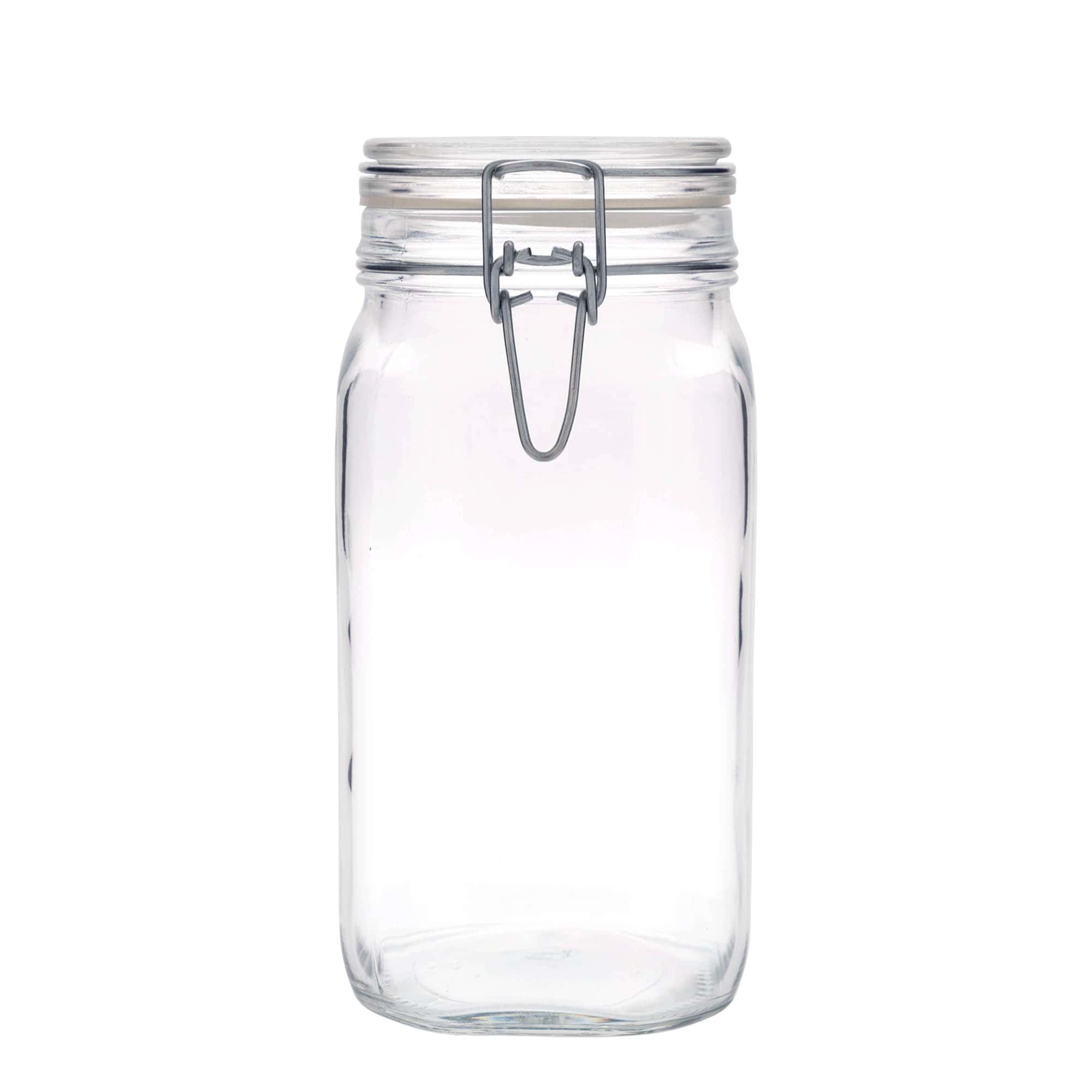 1.500 ml Drahtbügelglas «Fido», quadratisch, Mündung: Drahtbügelverschluss