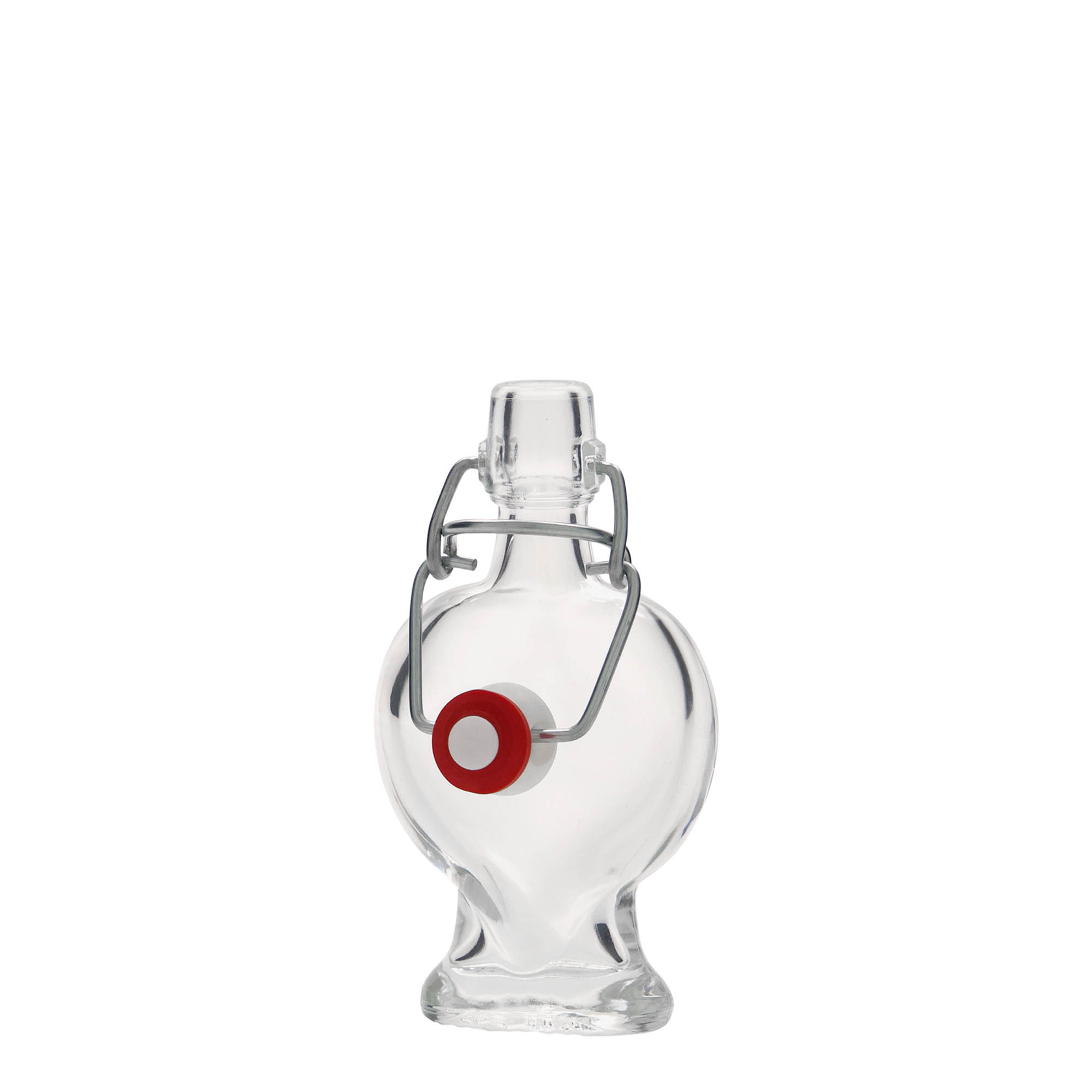 40 ml Glasflasche «Herz», Mündung: Bügelverschluss