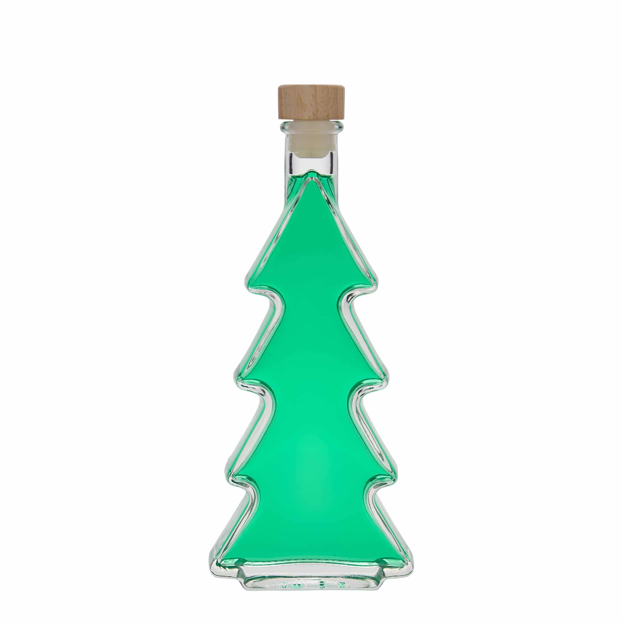 200 ml Glasflasche «Tannenbaum», Mündung: Kork