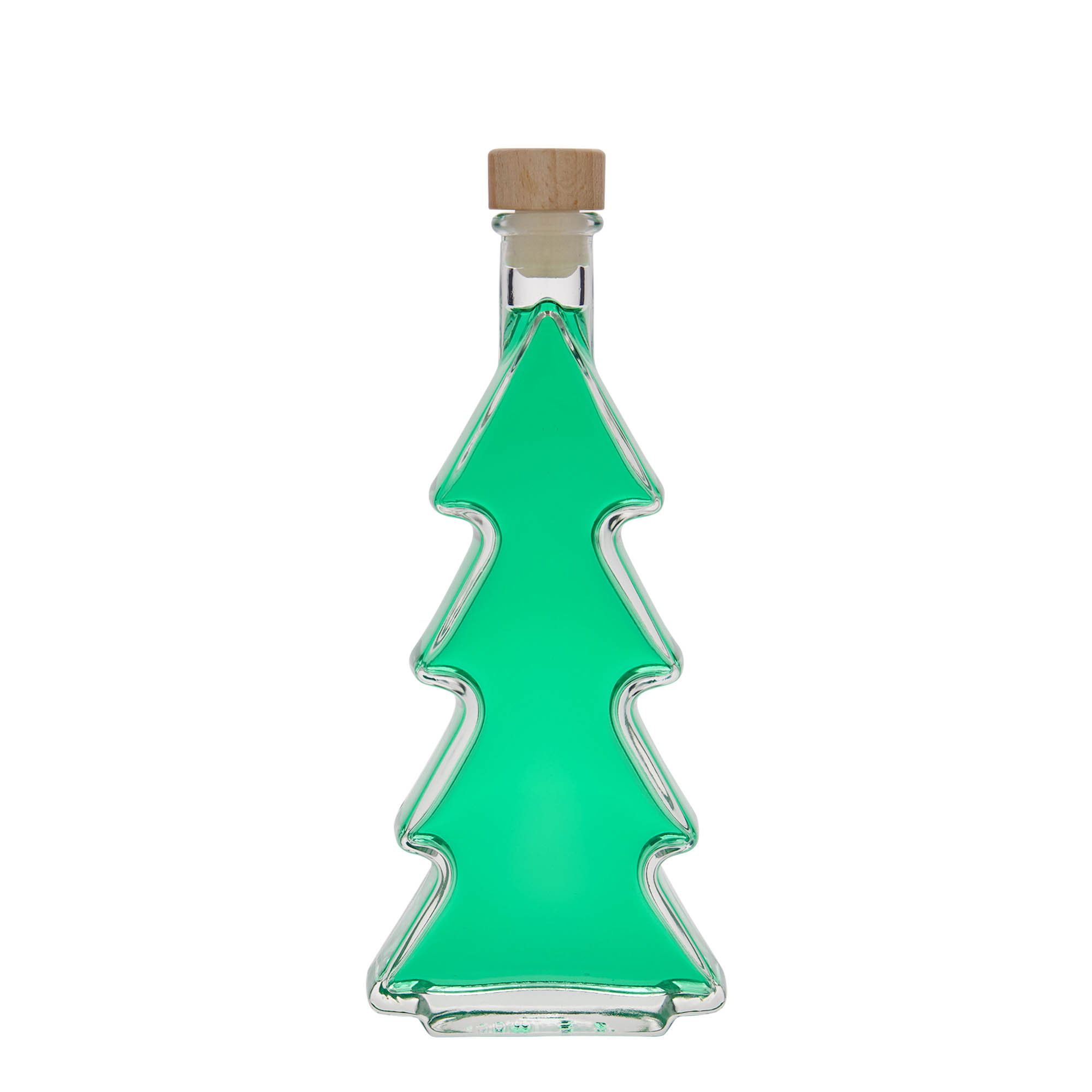200 ml Glasflasche «Tannenbaum», Mündung: Kork