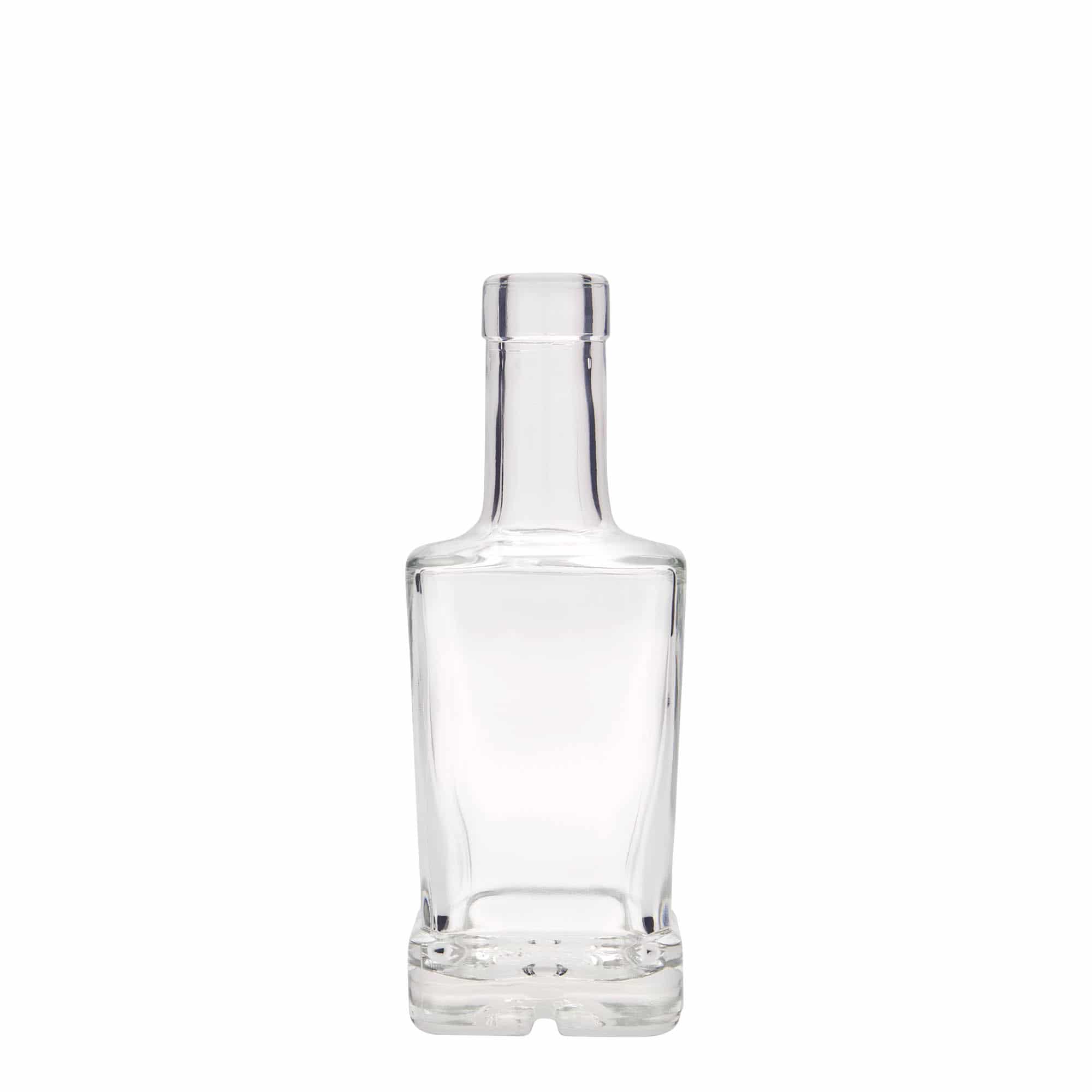 250 ml Glasflasche «Rene», quadratisch, Mündung: Kork