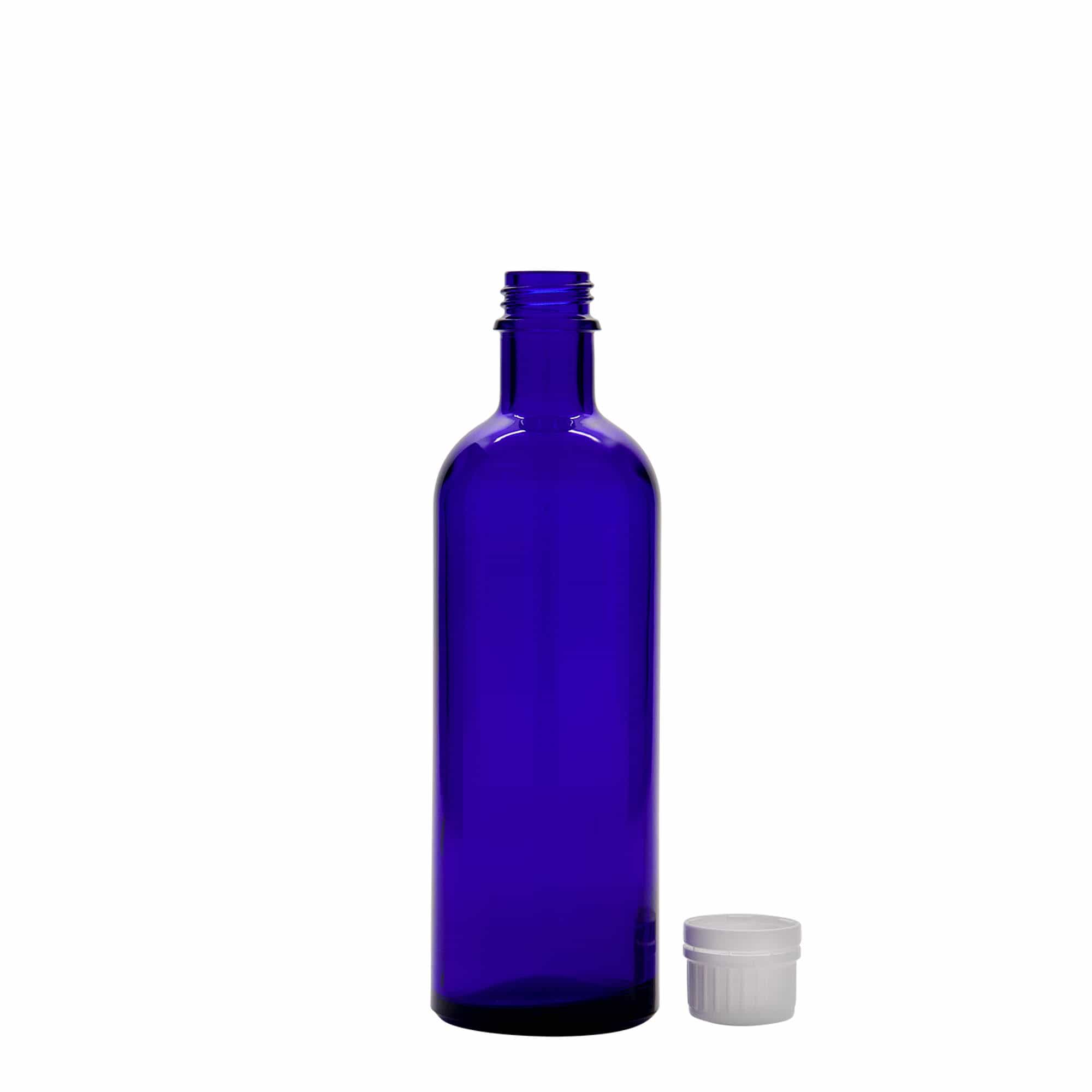 200 ml Medizinflasche, Glas, royalblau, Mündung: DIN 22