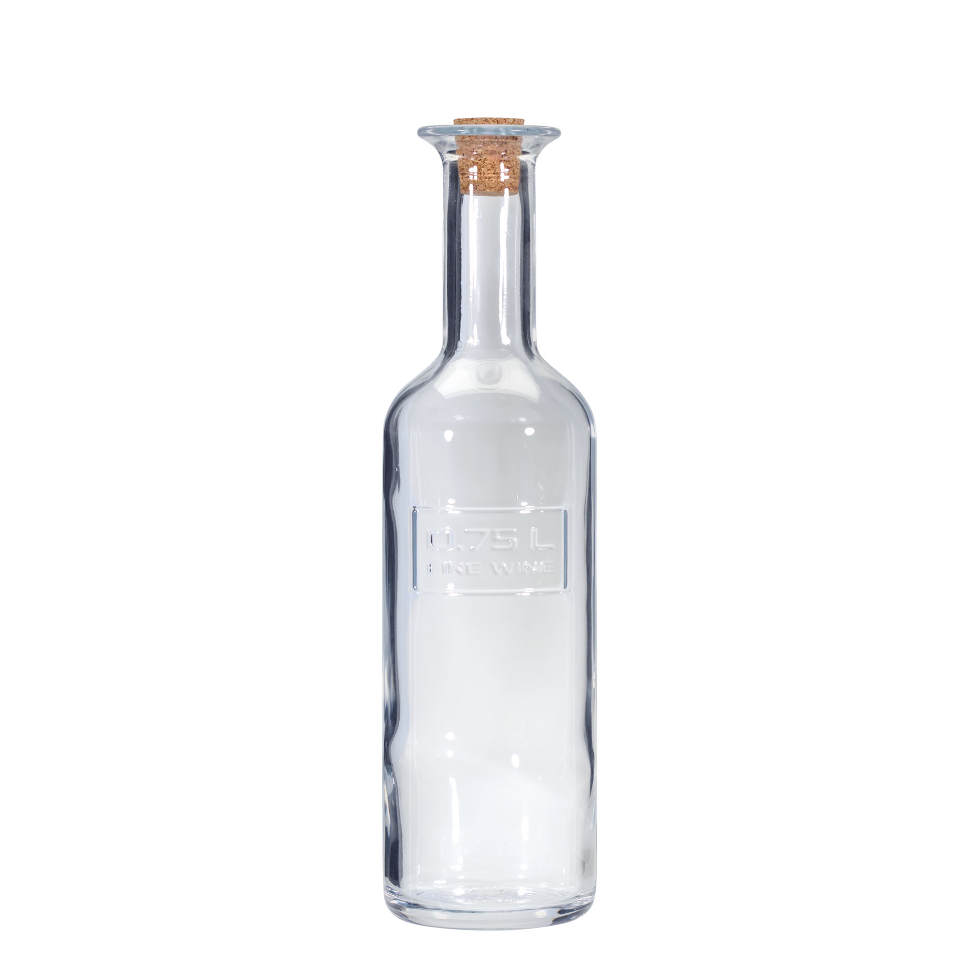 750 ml Glasflasche 'Optima Fine Wine', Mündung: Kork 750 ml Glasflasche 'Optima Fine Wine', Mündung: Kork