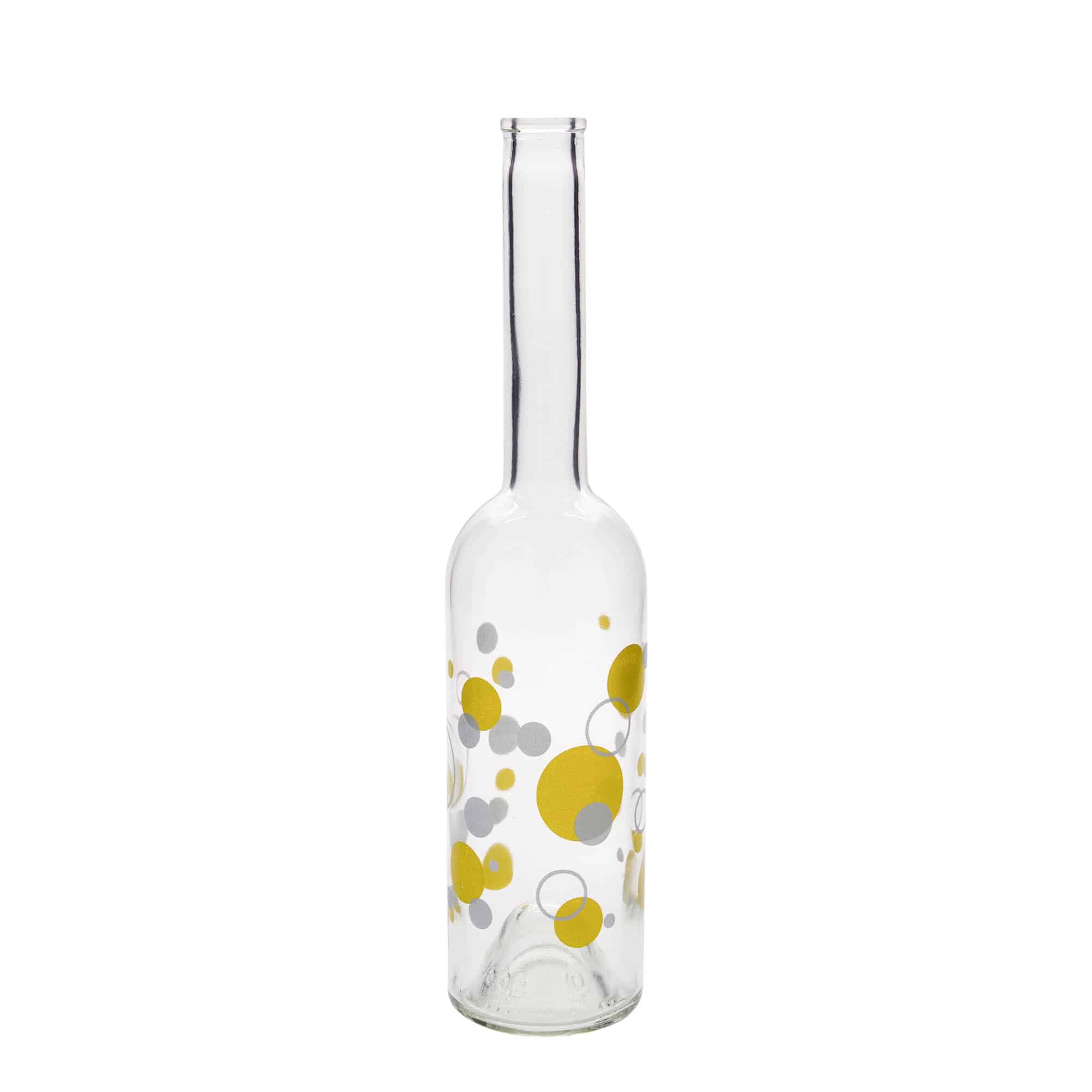 500 ml Glasflasche «Opera», Motiv: Punkte, Mündung: Kork