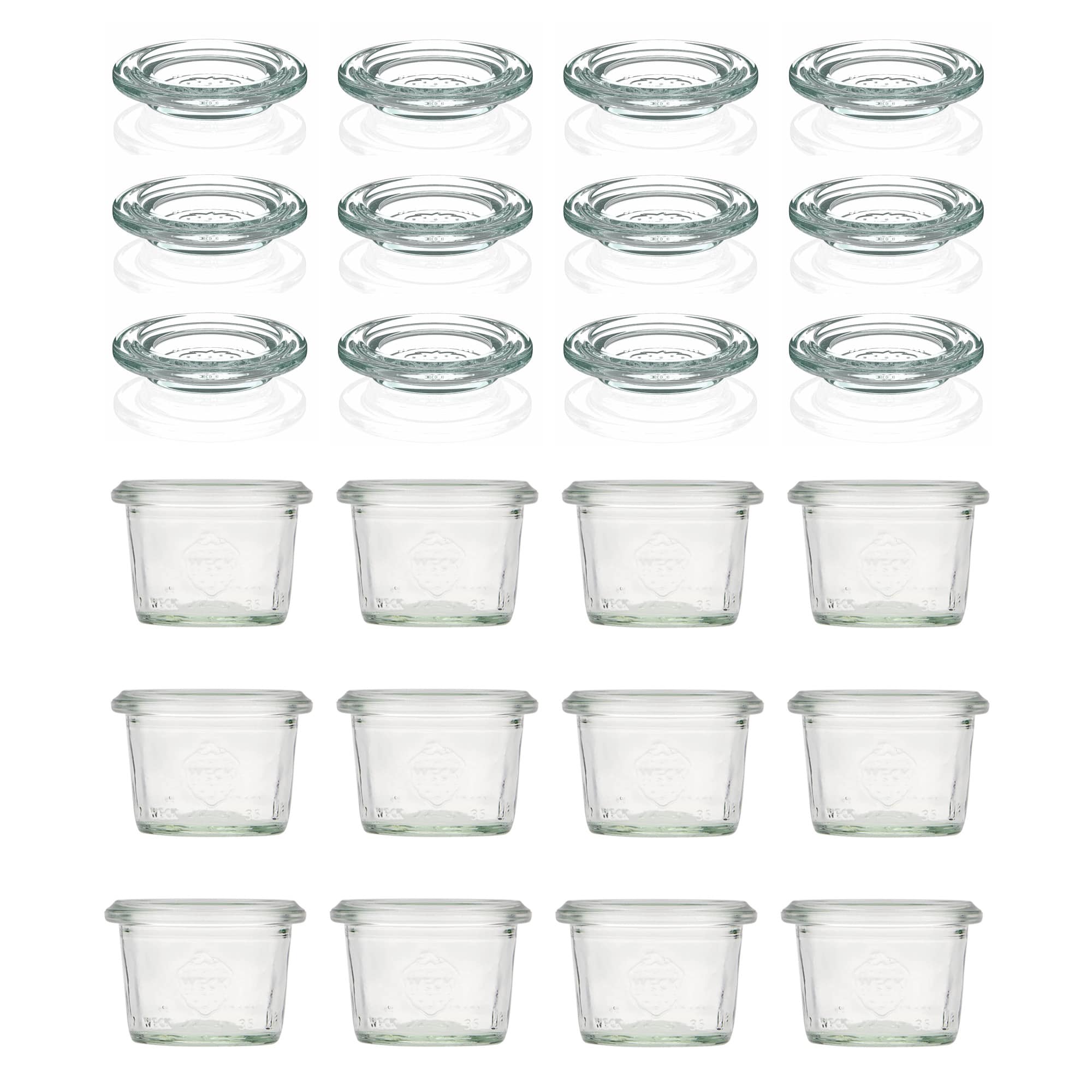 12x 35 ml WECK-Sturzglas mit Glasdeckel RR 40