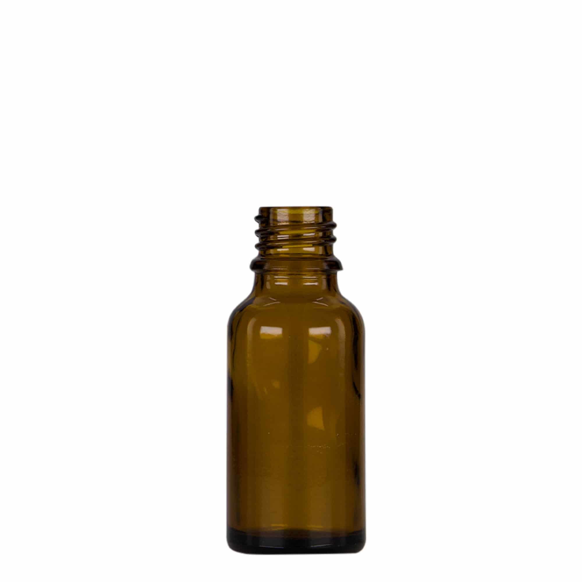 20 ml Pipettenflasche Medizin, Glas, braun-schwarz, Mündung: DIN 18 20 ml Pipettenflasche Medizin, Glas, braun-schwarz, Mündung: DIN 18