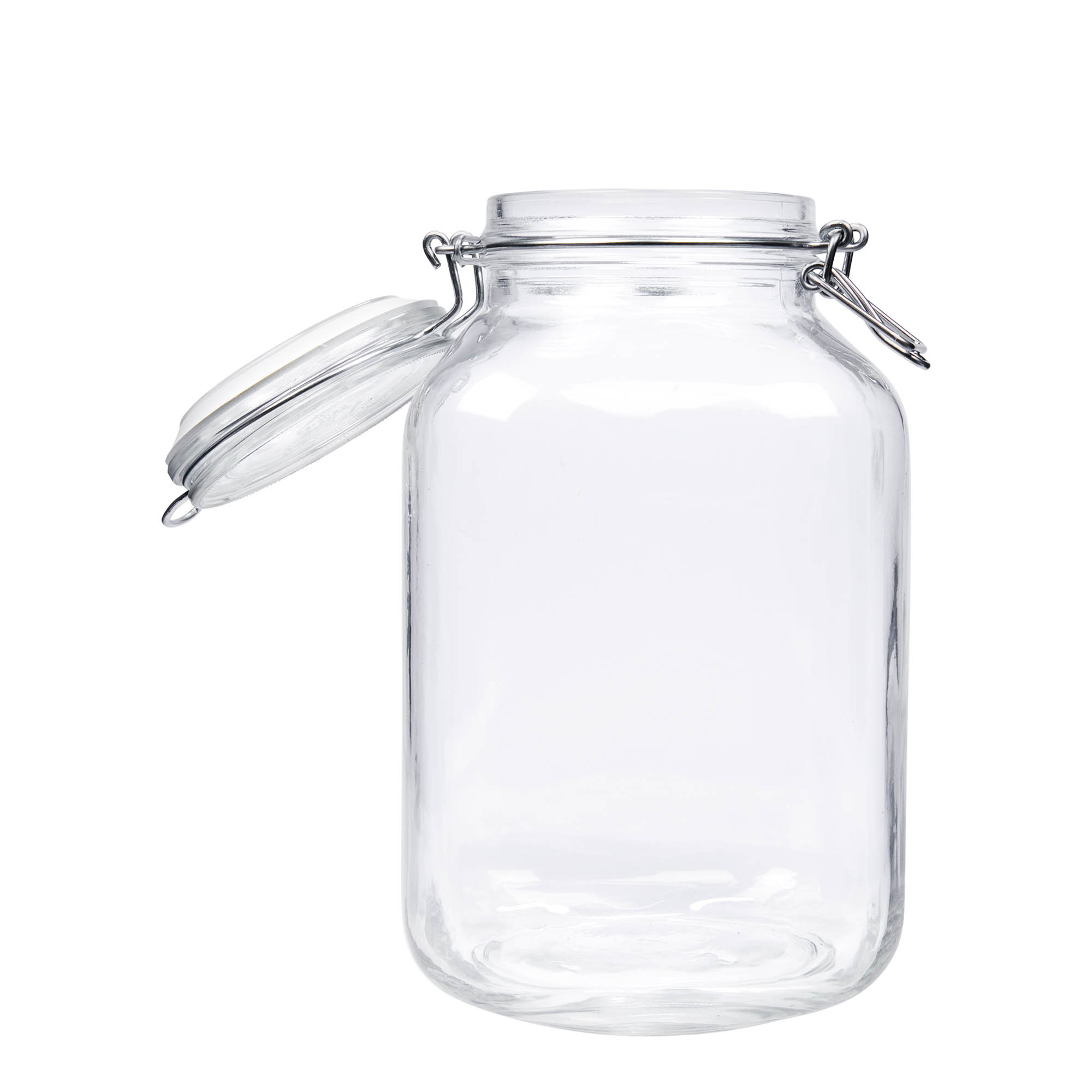 3.000 ml Drahtbügelglas «Fido», quadratisch, Mündung: Drahtbügelverschluss