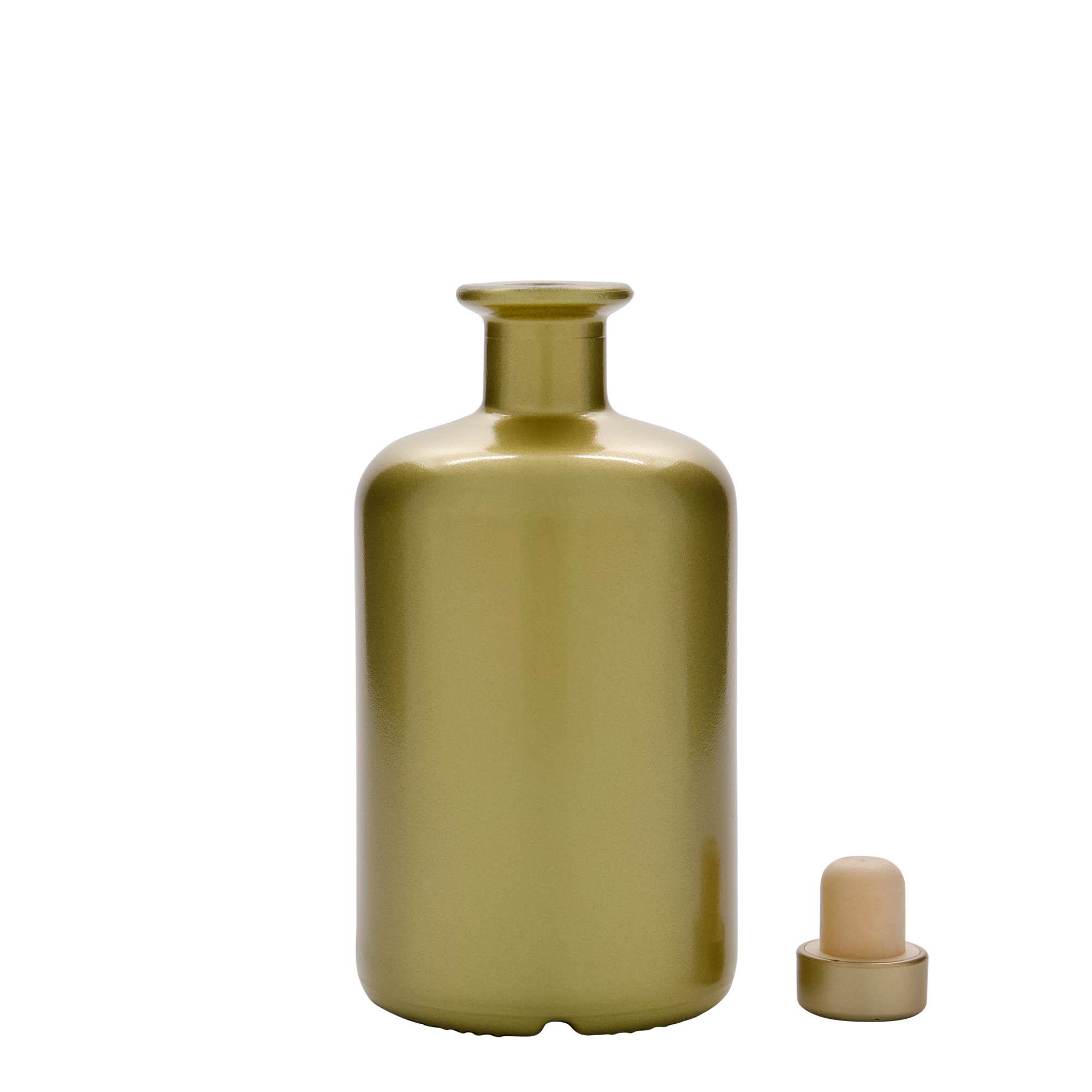 500 ml Glasflasche Apotheker, gold, Mündung: Kork 500 ml Glasflasche Apotheker, gold, Mündung: Kork