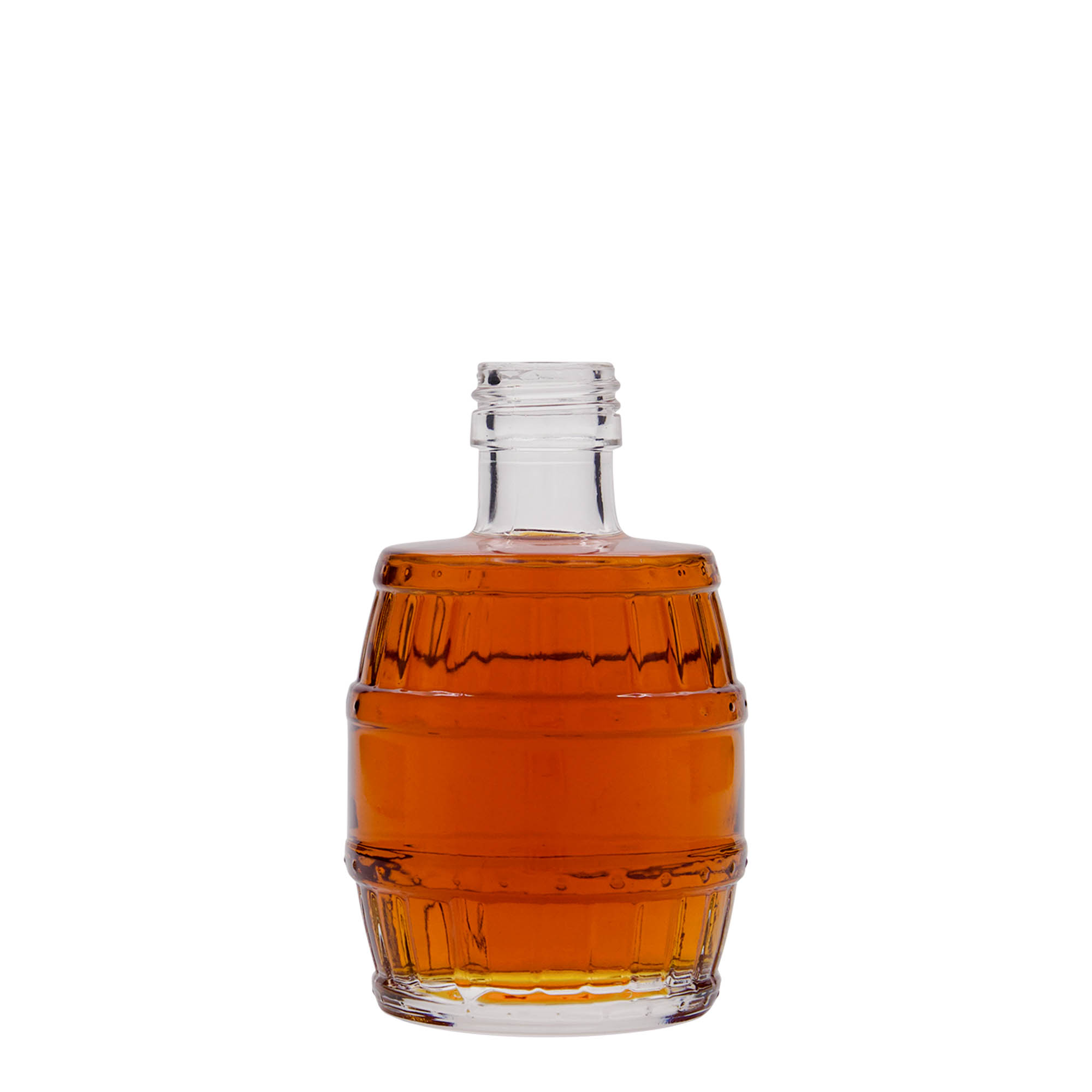 200 ml Glasflasche «Fass», Mündung: PP 28