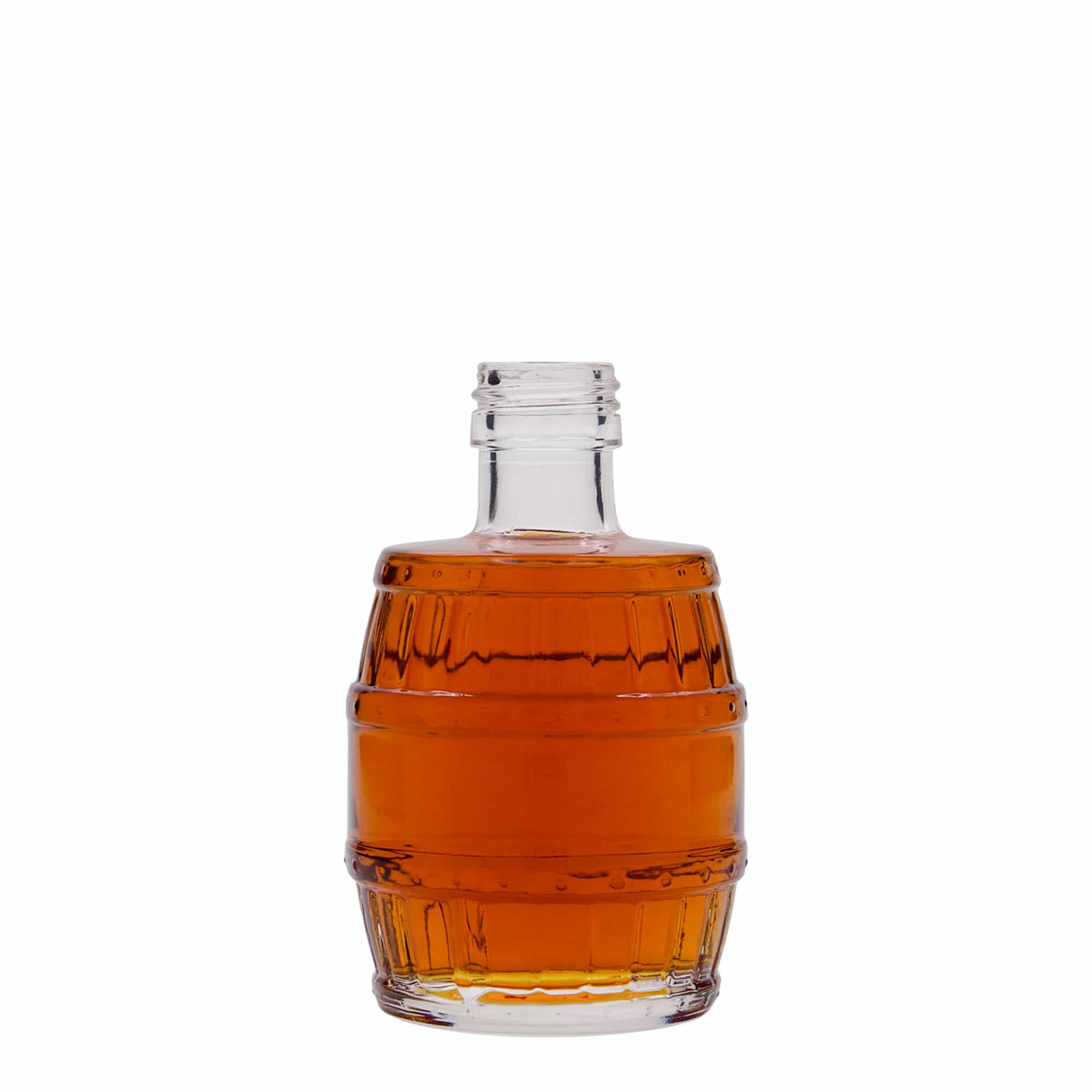 200 ml Glasflasche «Fass», Mündung: PP 28