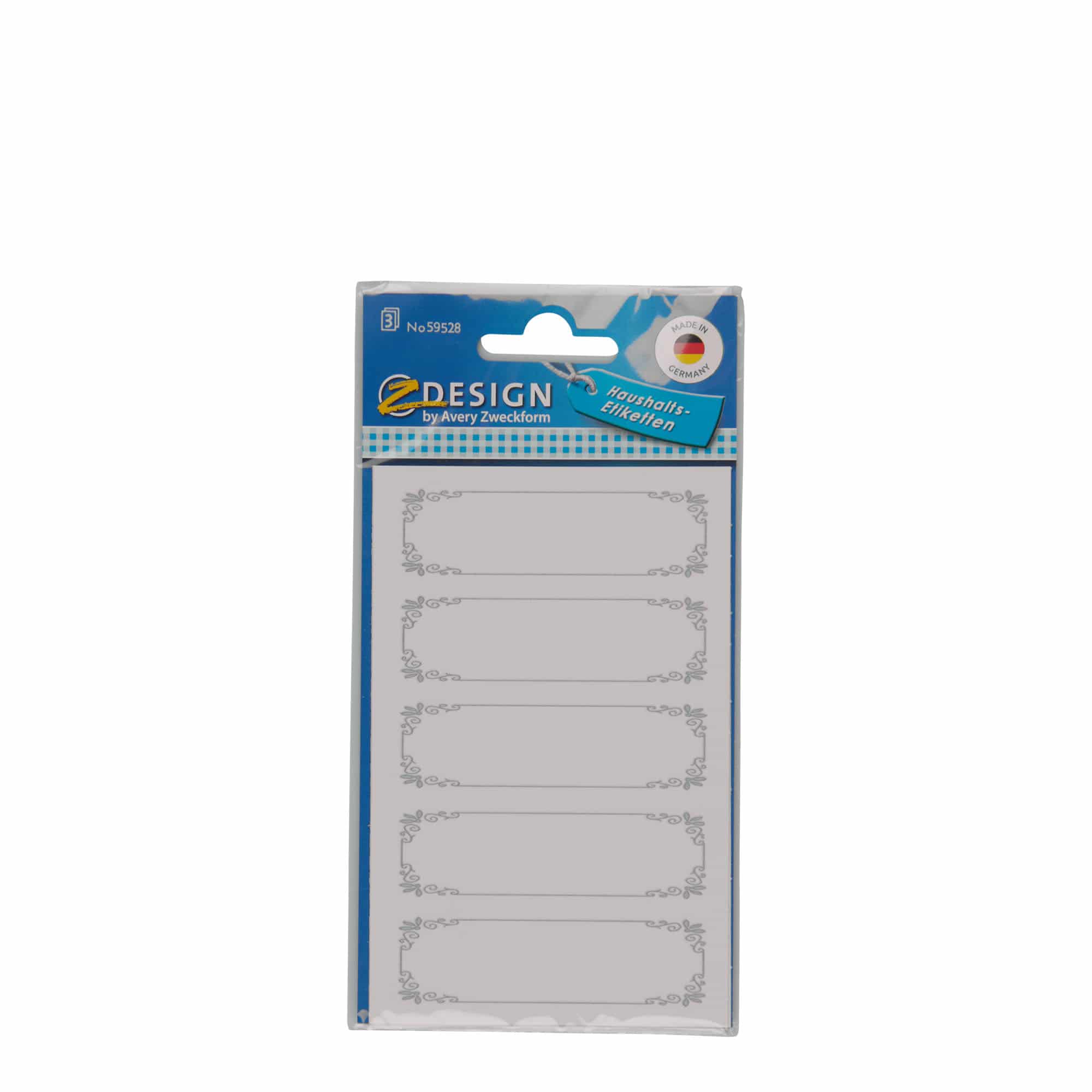 Zweckform Etiketten «Blauer Rahmen», rechteckig, Papier, weiss-blau